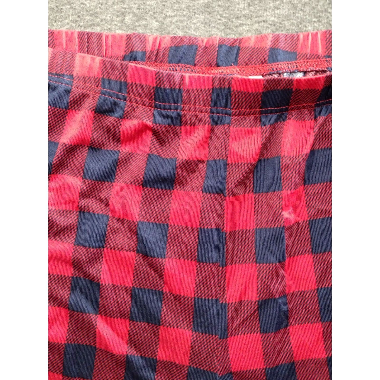 Vintage Dearfoams Men's Red & Black Plaid Pajama Pants 2XL Lounge Pants with Pockets, Holiday Flannel Blended Fabric Shirt Size US 39 - 3 Thumbnail