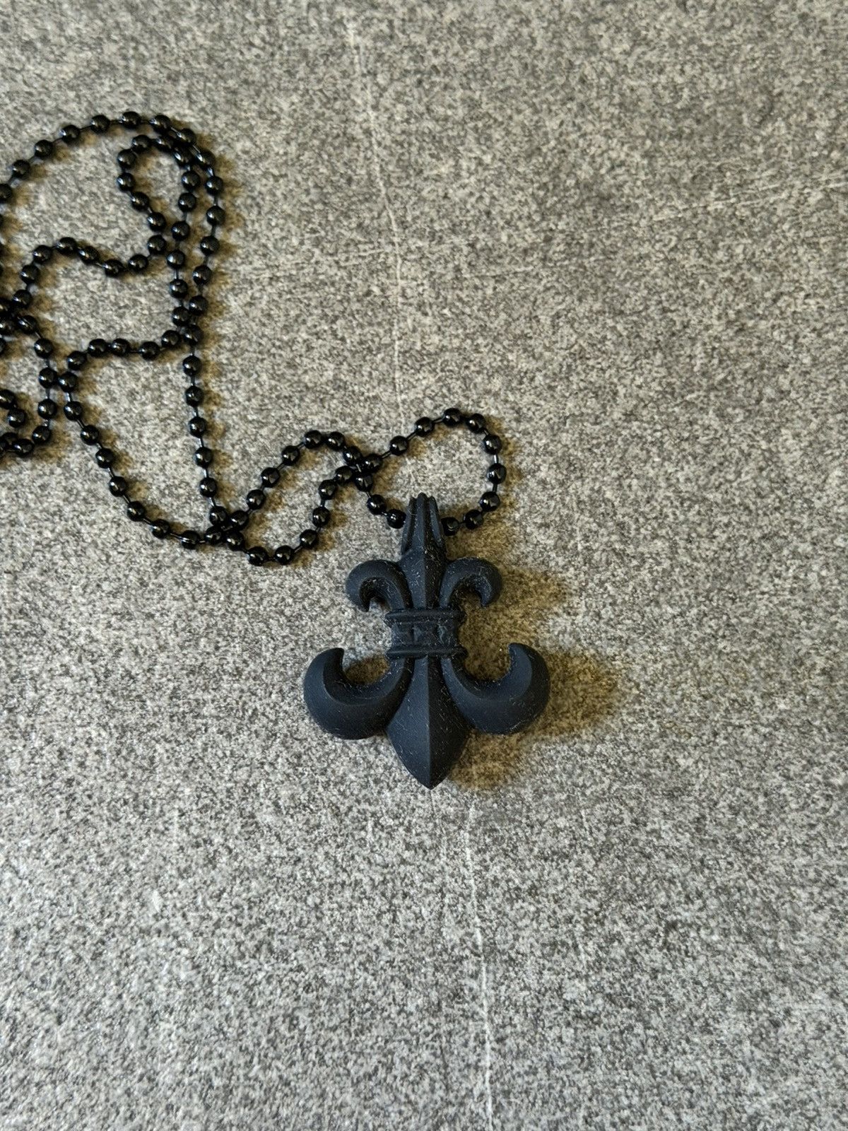 Chrome Hearts Chrome Hearts Silicone Black Fleur De Lis Necklace Size ONE SIZE - 3 Thumbnail