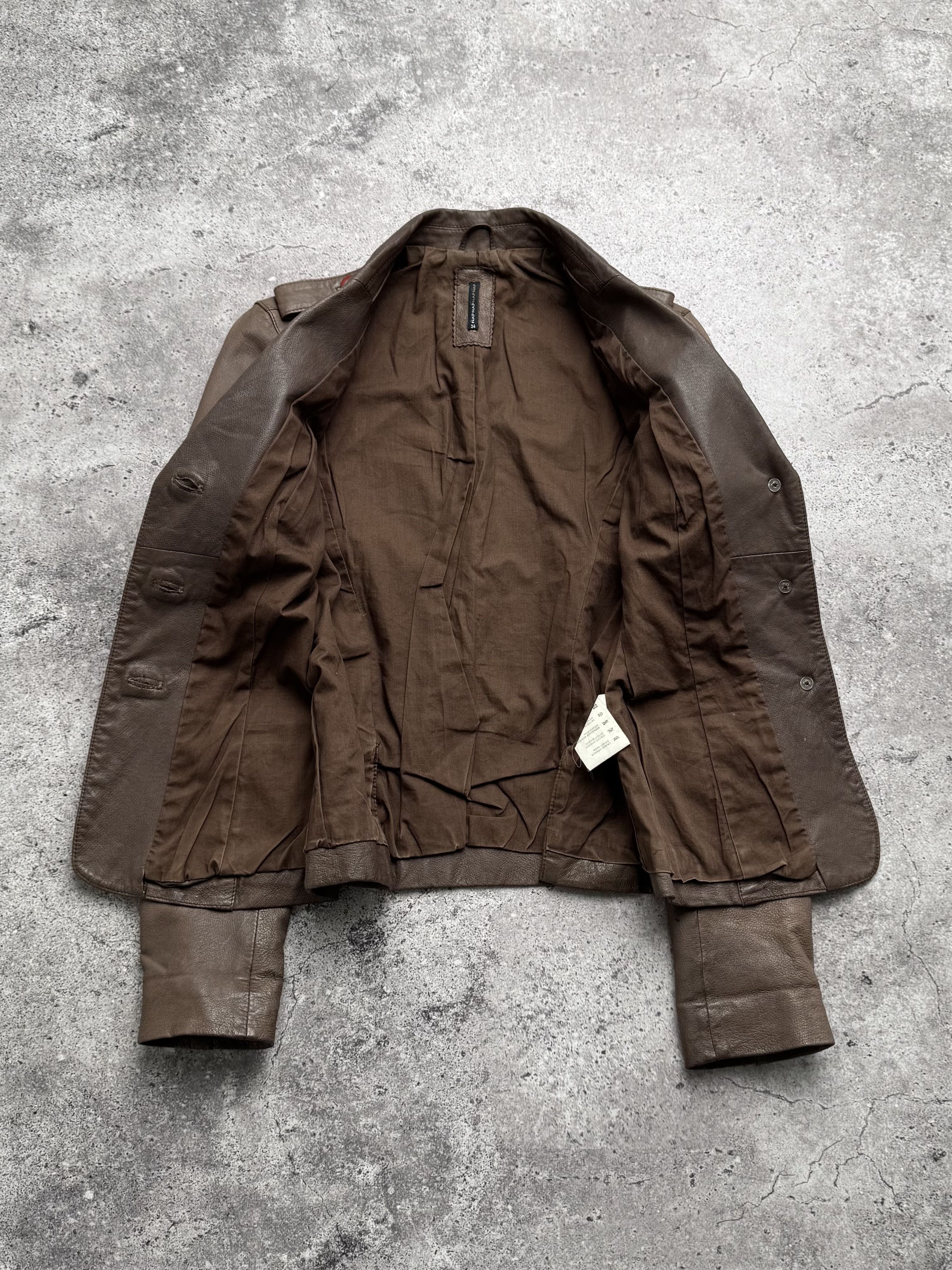 Vintage Vintage Cropped Leather Jacket C2(V489) Size XS / US 0-2 / IT 36-38 - 6 Thumbnail