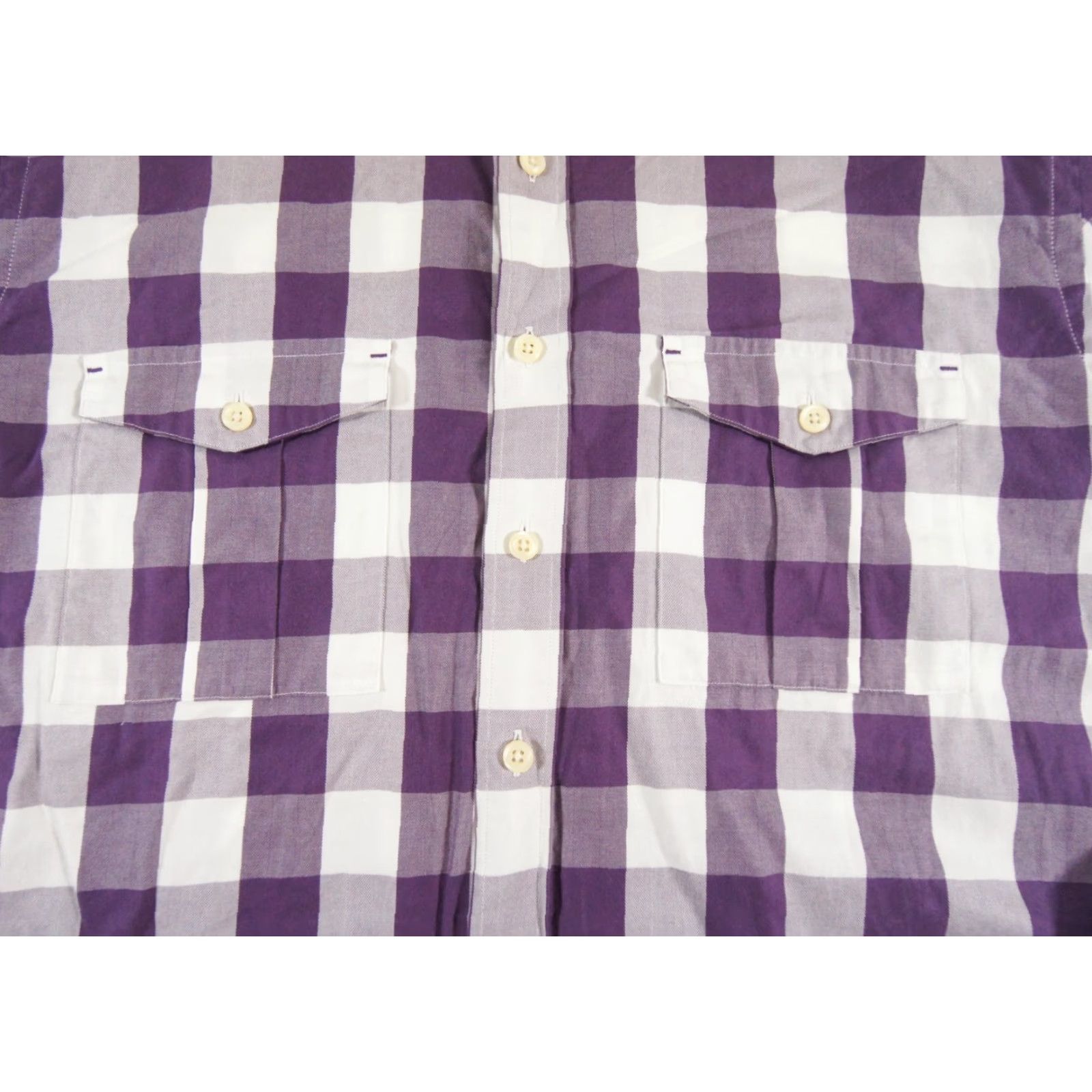Pinko Thomas Pink Shirt Large Purple Plaid Button-Up Long Sleeve Cotton Mens Size US L / EU 52-54 / 3 - 3 Thumbnail
