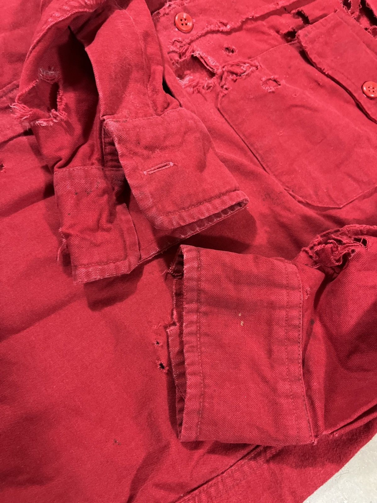 L.L. Bean Vintage 70s LL Bean Script Chamois Cloth Shirt Red Size US M / EU 48-50 / 2 - 12 Thumbnail