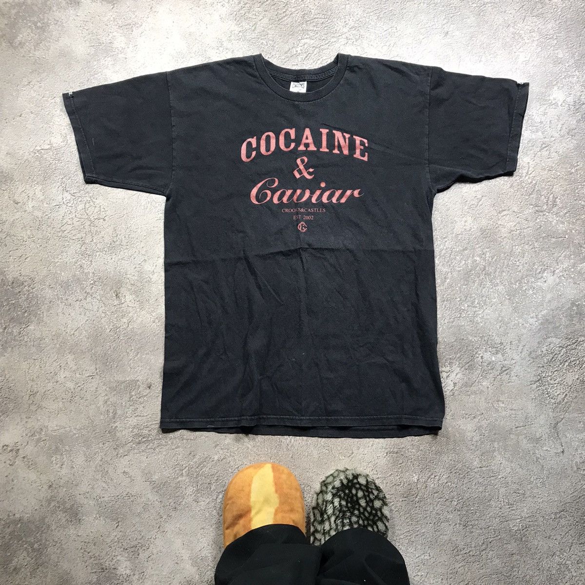 Vintage Vintage 90s Sun Faded Graphic Tee Cocaine Caviar Swag Boxy L Size US L / EU 52-54 / 3 - 1 Thumbnail
