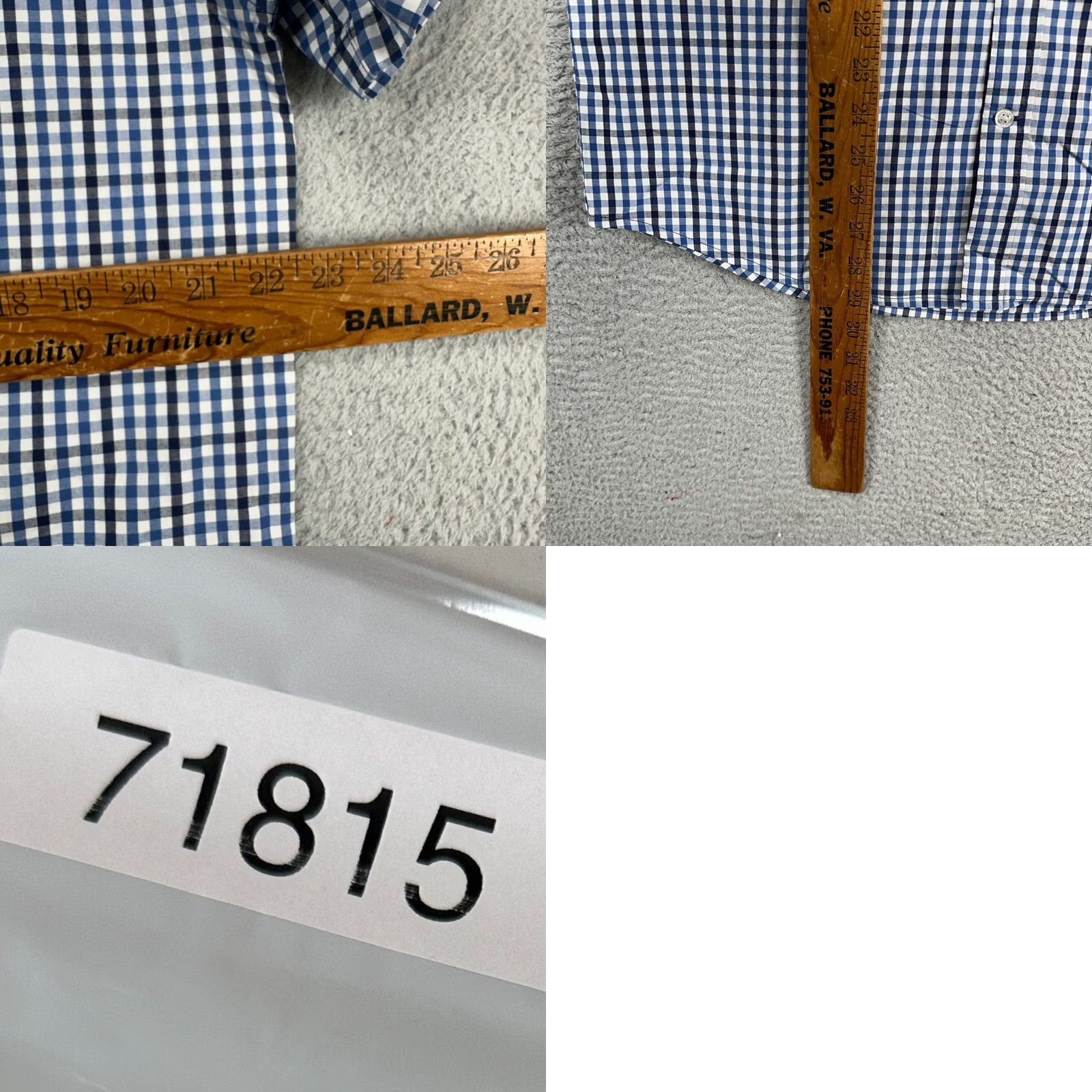 Gap Gap Button Up Shirt Men Large Blue White Plaid Short Sleeve Pocket Stretch NEW Size US L / EU 52-54 / 3 - 8 Thumbnail