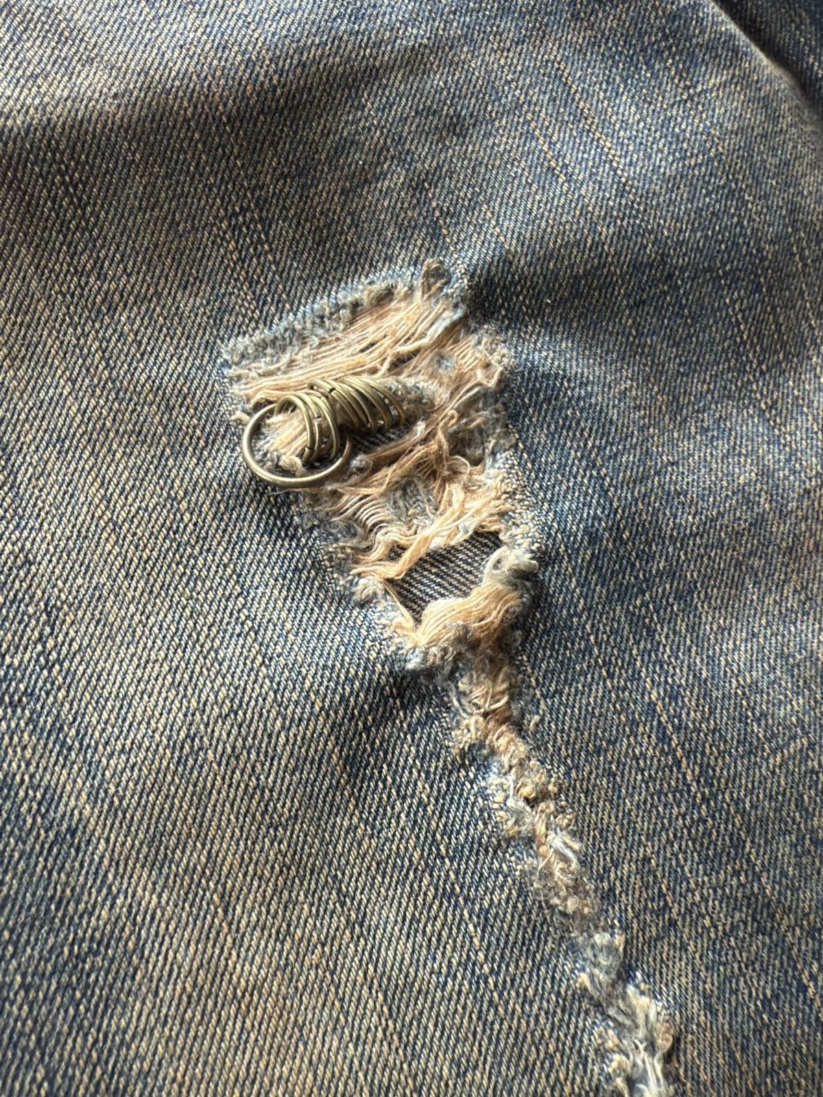 If Six Was Nine Rare Edwin 535 Pierced & Studs Heavy Mud Wash Flared Jeans Size US 32 / EU 48 - 12 Thumbnail