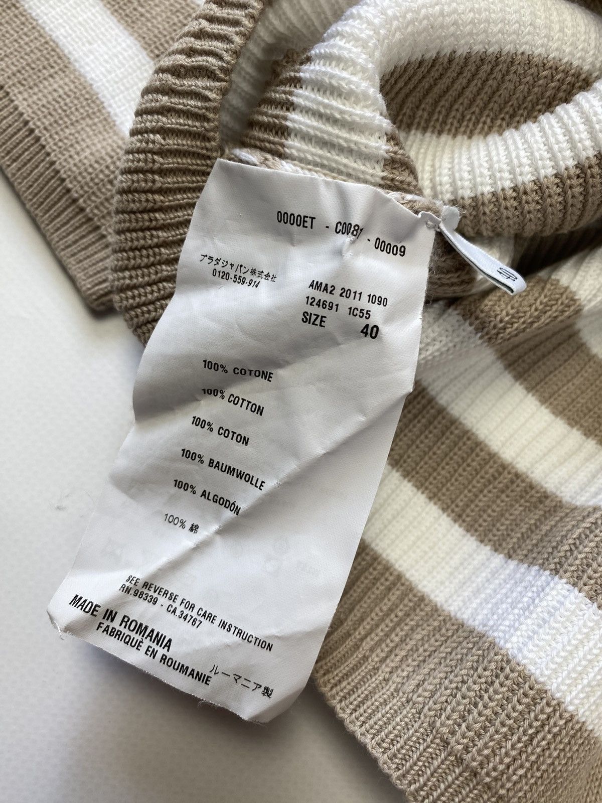 Prada Vintage Rare Women's Prada Mesh Knit Beige Top Sweater Y2k Size M / US 6-8 / IT 42-44 - 5 Thumbnail