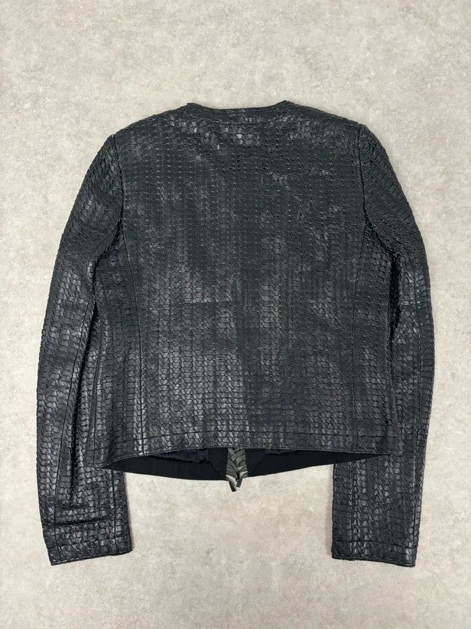 Dolce & Gabbana 2010s Dolce & Gabbana Black Leather Perfored Jacket Size M / US 6-8 / IT 42-44 - 5 Thumbnail