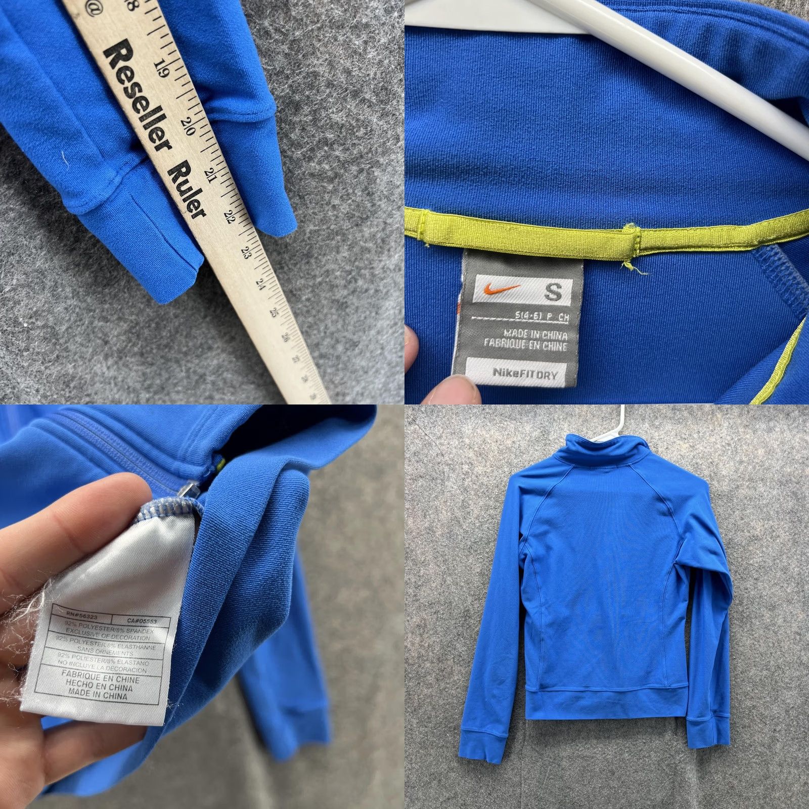 Nike VINTAGE Nike Sweater Women Small Blue Full Zip Dri Fit Mock Neck Knit Logo Shirt Size S / US 4 / IT 40 - 8 Thumbnail