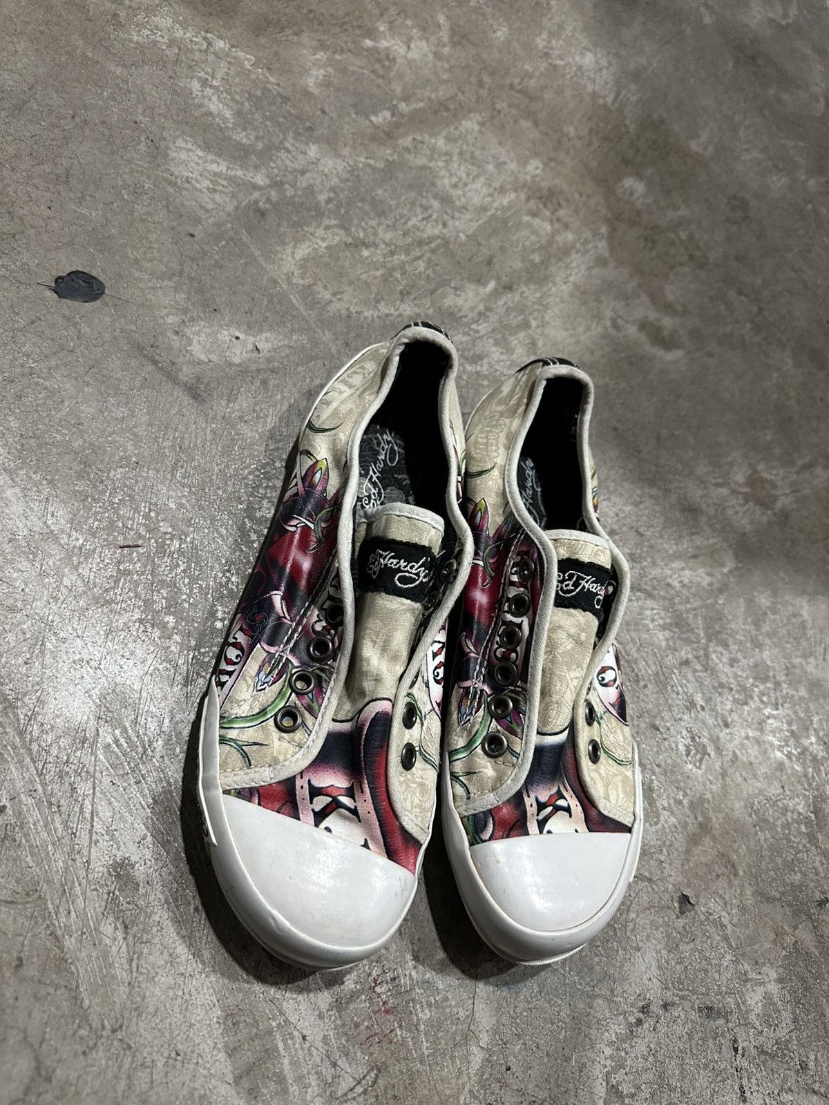Ed Hardy Ed Hardy “Love Kills Slowly” Lowrise Slip-On Sneakers Size US 7 / IT 37 - 3 Thumbnail