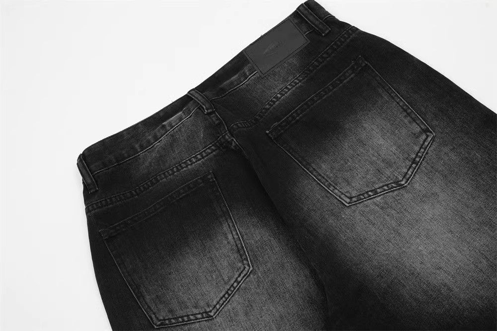 Japanese Brand × Jean Washed vintage loose distressed wide-leg contrast jeans Size US 32 / EU 48 - 5 Thumbnail