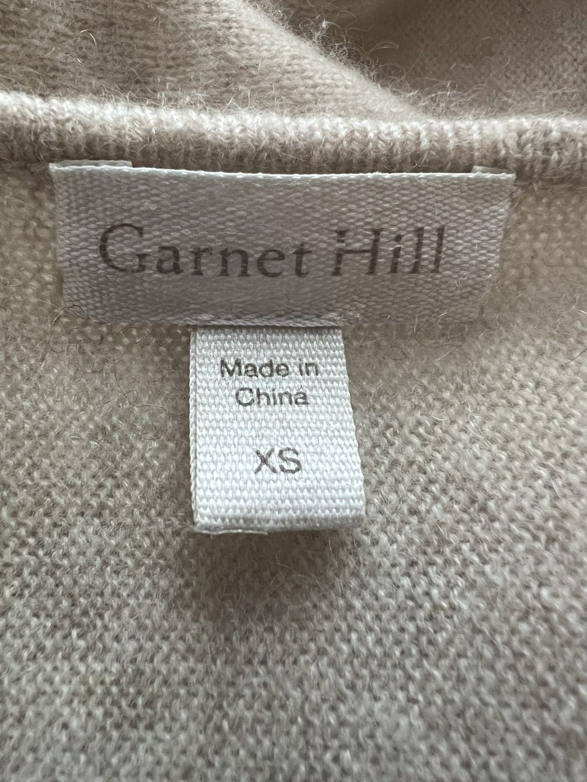 Other Garnet Hill 100% Cashmere Lace Trim V-Neck Sweater Beige XS Size XS / US 0-2 / IT 36-38 - 3 Thumbnail