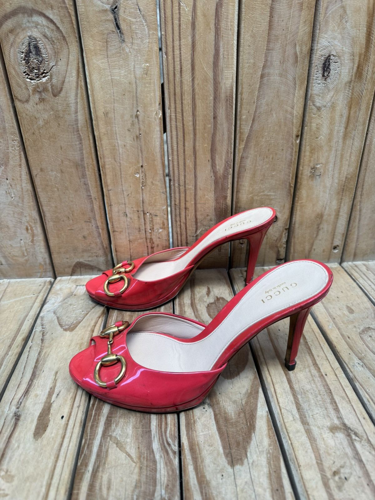 Gucci Gucci Red women’s slip on patent leather heels EUR 37.5 Size US 7.5 / IT 37.5 - 17 Thumbnail