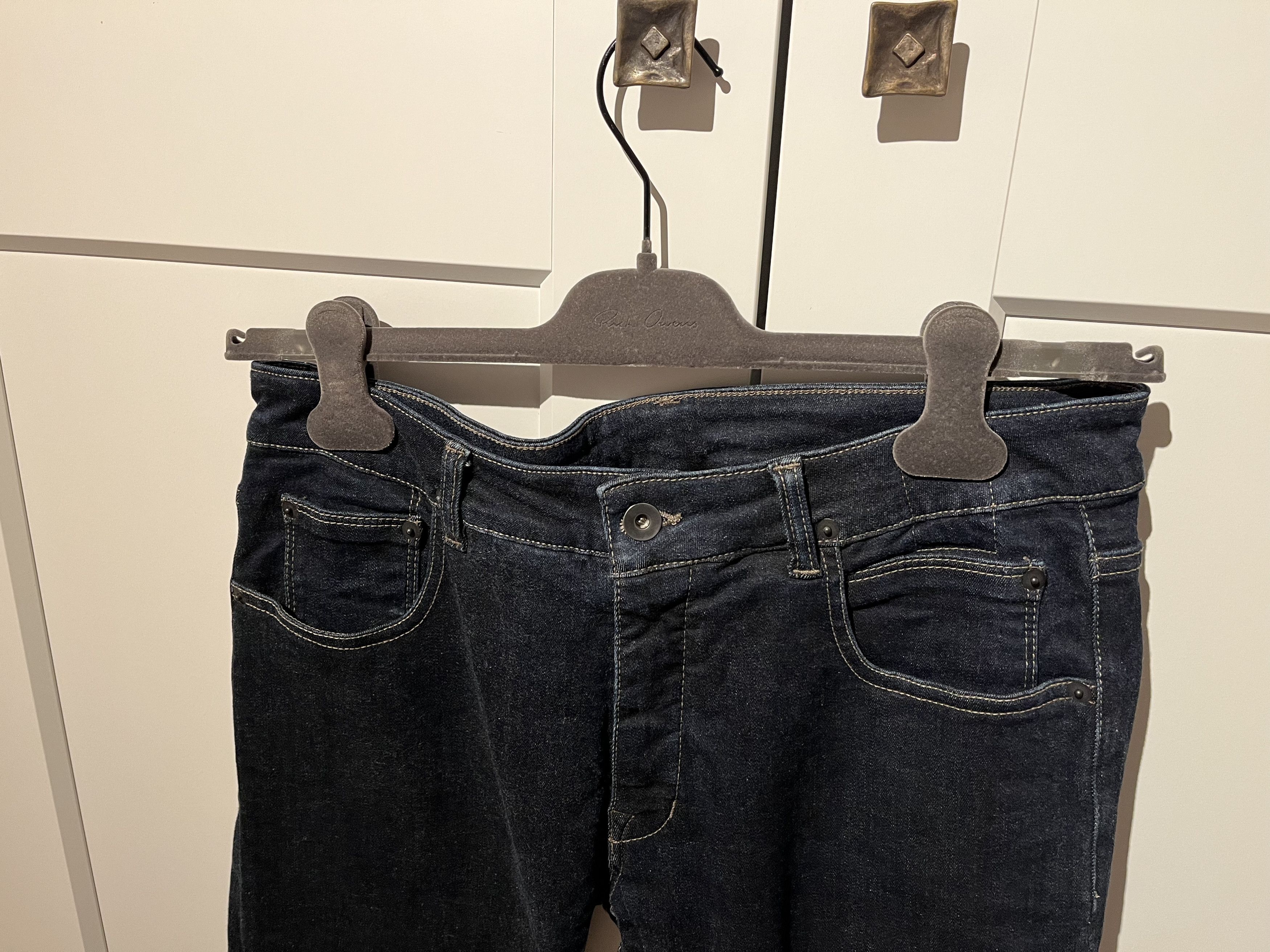 Rick Owens Drkshdw Detroit Cut Denim in Dark Blue / Navy / DU16F8350-SBD Size US 31 - 3 Thumbnail