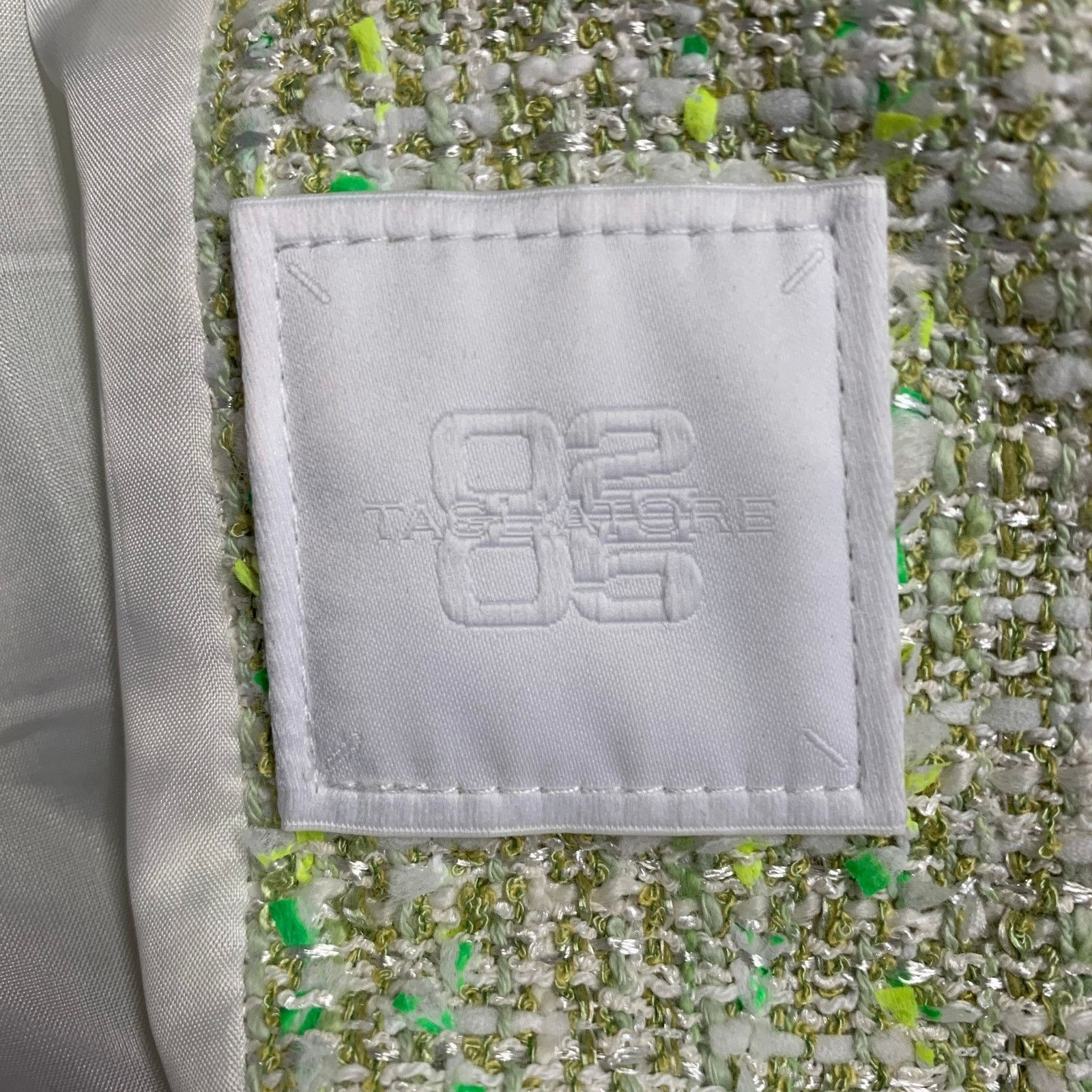 Tagliatore TAGLIATORE Green White Cotton Blend Tweed Jacket Blazer Size L / US 10 / IT 46 - 5 Thumbnail