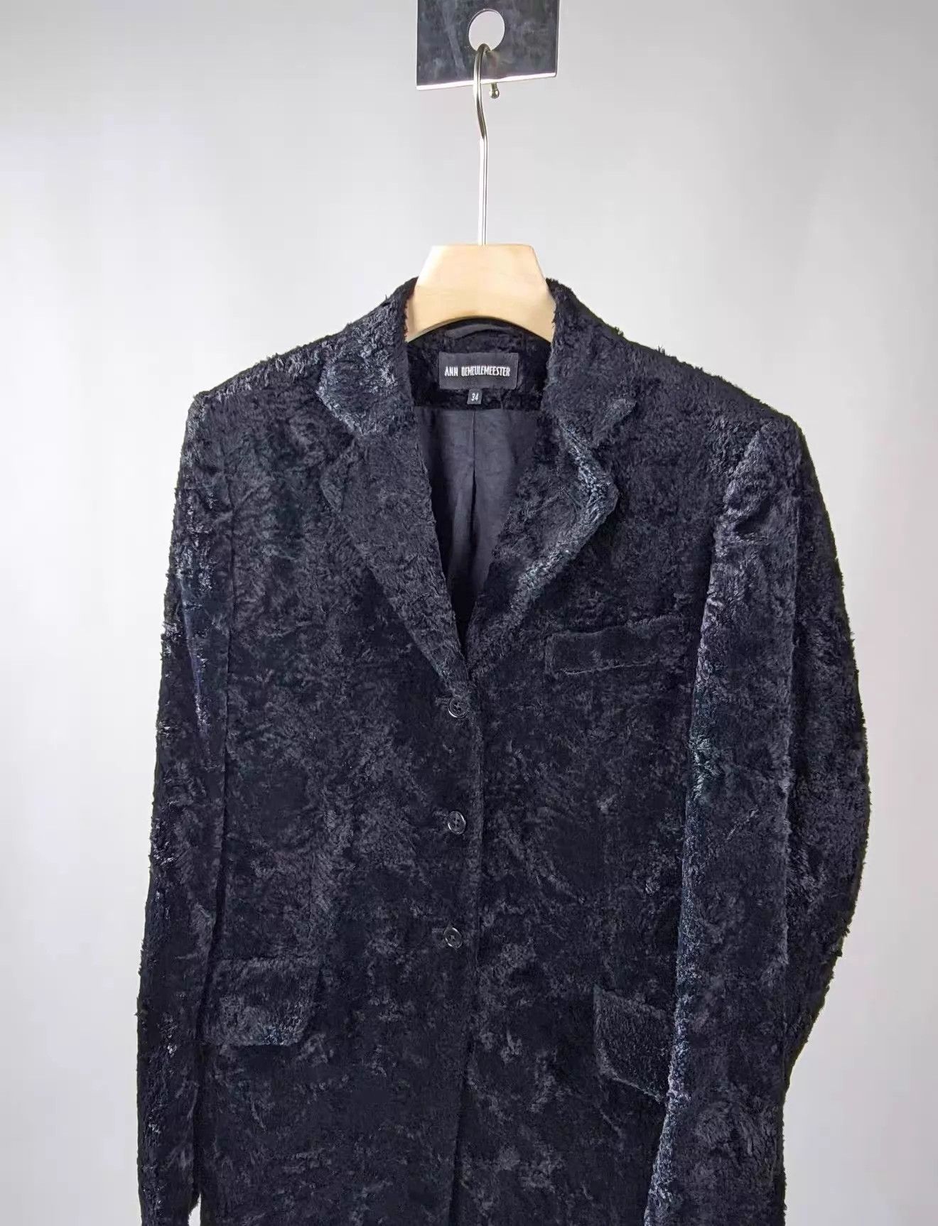 Ann Demeulemeester Ann Demeulemeester velvet faux fur trim jacket 34 Size XXS / US 00 / IT 34 - 3 Thumbnail