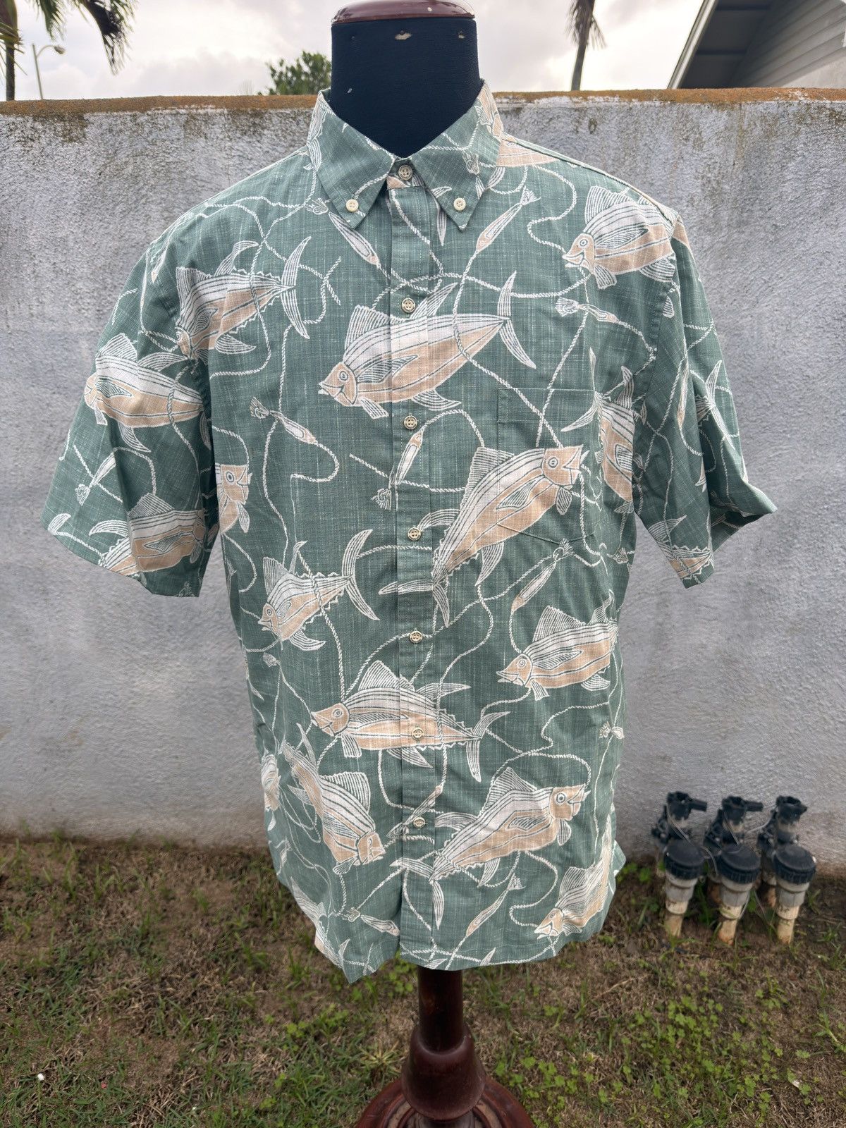 Reyn Spooner Preowned Reyn Spooner Classic Hawaiian Fishes Green Men's L Size US L / EU 52-54 / 3 - 1 Thumbnail