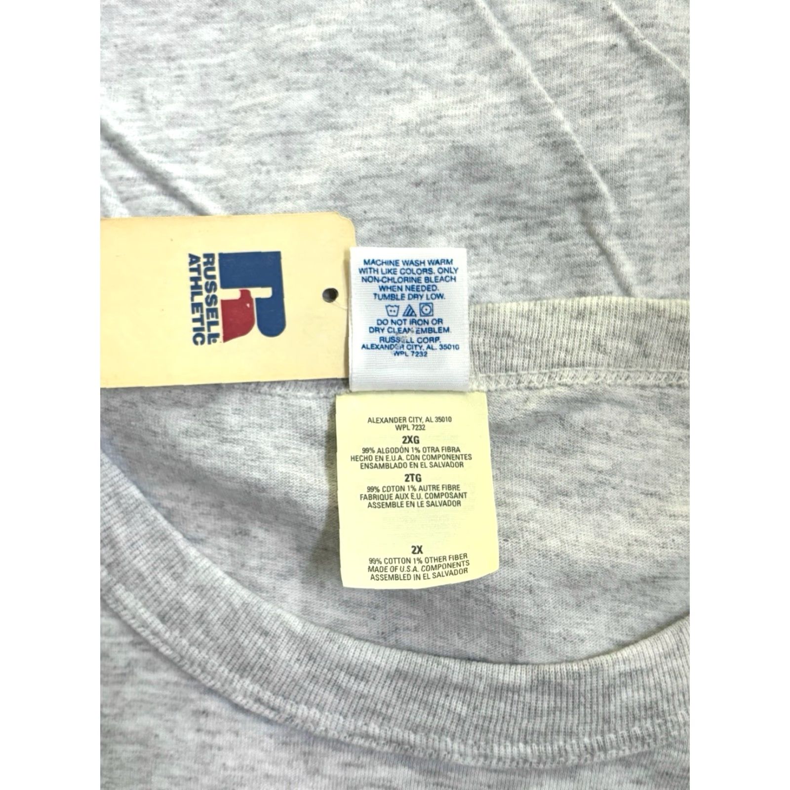 Russell Athletic VINTAGE Russell Athletic Crewneck T-Shirt Mens 2XL Gray 90s NWT Deadstock Cotton Blend Short Sleeve For the Long Run Mens Size US XXL / EU 58 / 5 - 5 Thumbnail