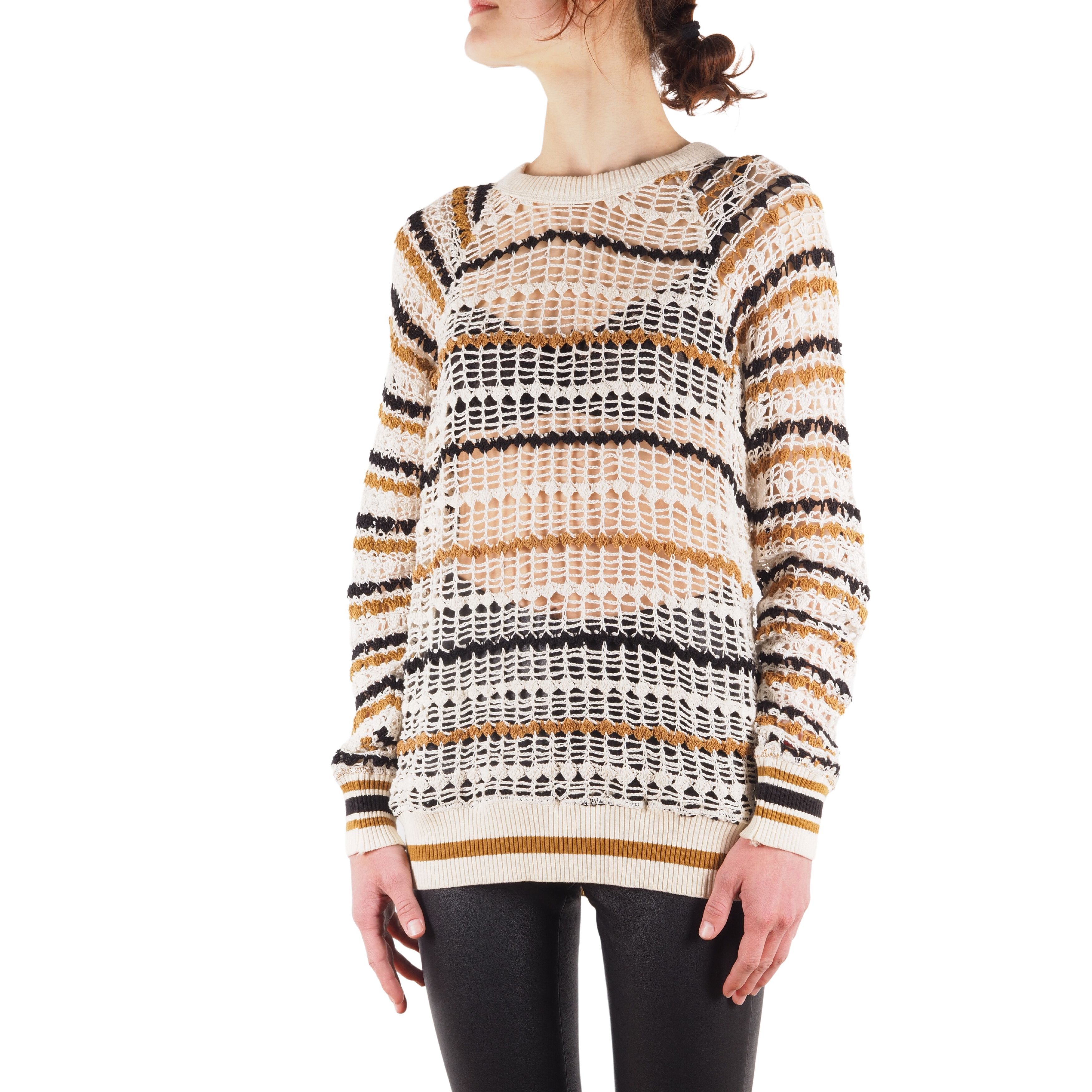 Isabel Marant × Isabel Marant Etoile Isabel Marant Étoile Sheer Open Knit Striped Sweater Top Size XS / US 0-2 / IT 36-38 - 1 Thumbnail