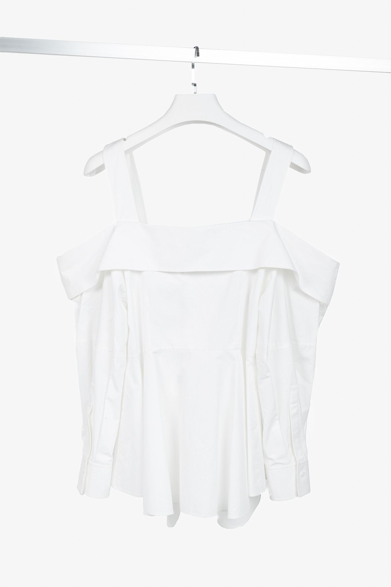 Alexander McQueen Alexander McQueen White Deconstructed Buttoned Peplum Shirt Size M / US 6-8 / IT 42-44 - 2 Thumbnail