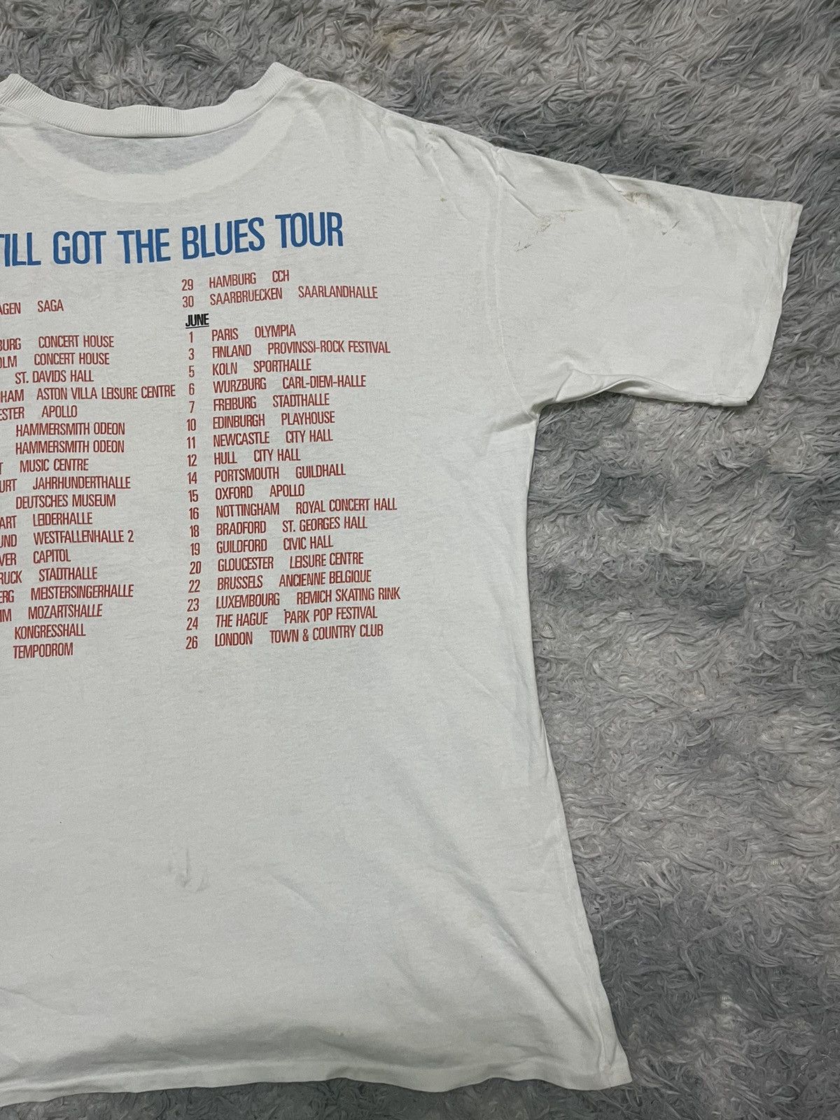 Band Tees 1990 GARY MOORE WITH THE MIDNIGHT BLUES BAND T SHIRT Size US L / EU 52-54 / 3 - 14 Thumbnail