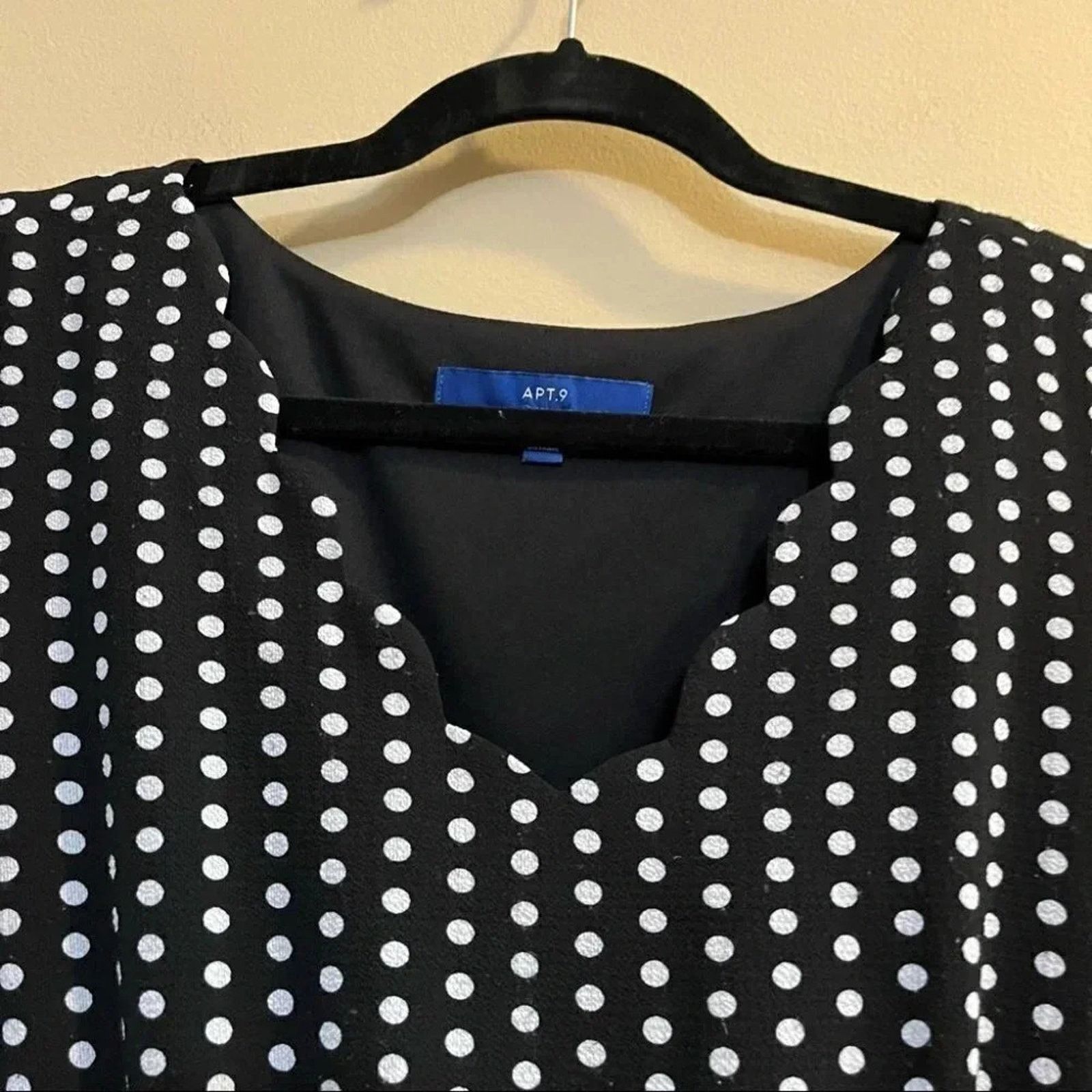 Apt. 9 Apt.9 Women's Fit & Flare V-Neck Polka Dot Dress Sz 8 Size M / US 6-8 / IT 42-44 - 5 Thumbnail