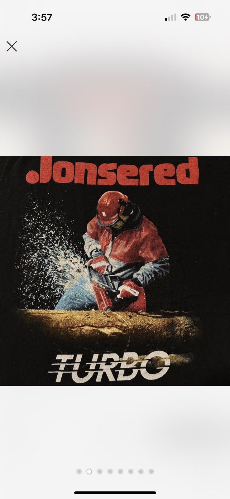 Vintage Vintage "Jonsered Turbo" Chainsaw Tshirt. Size US XL / EU 56 / 4 - 2 Thumbnail