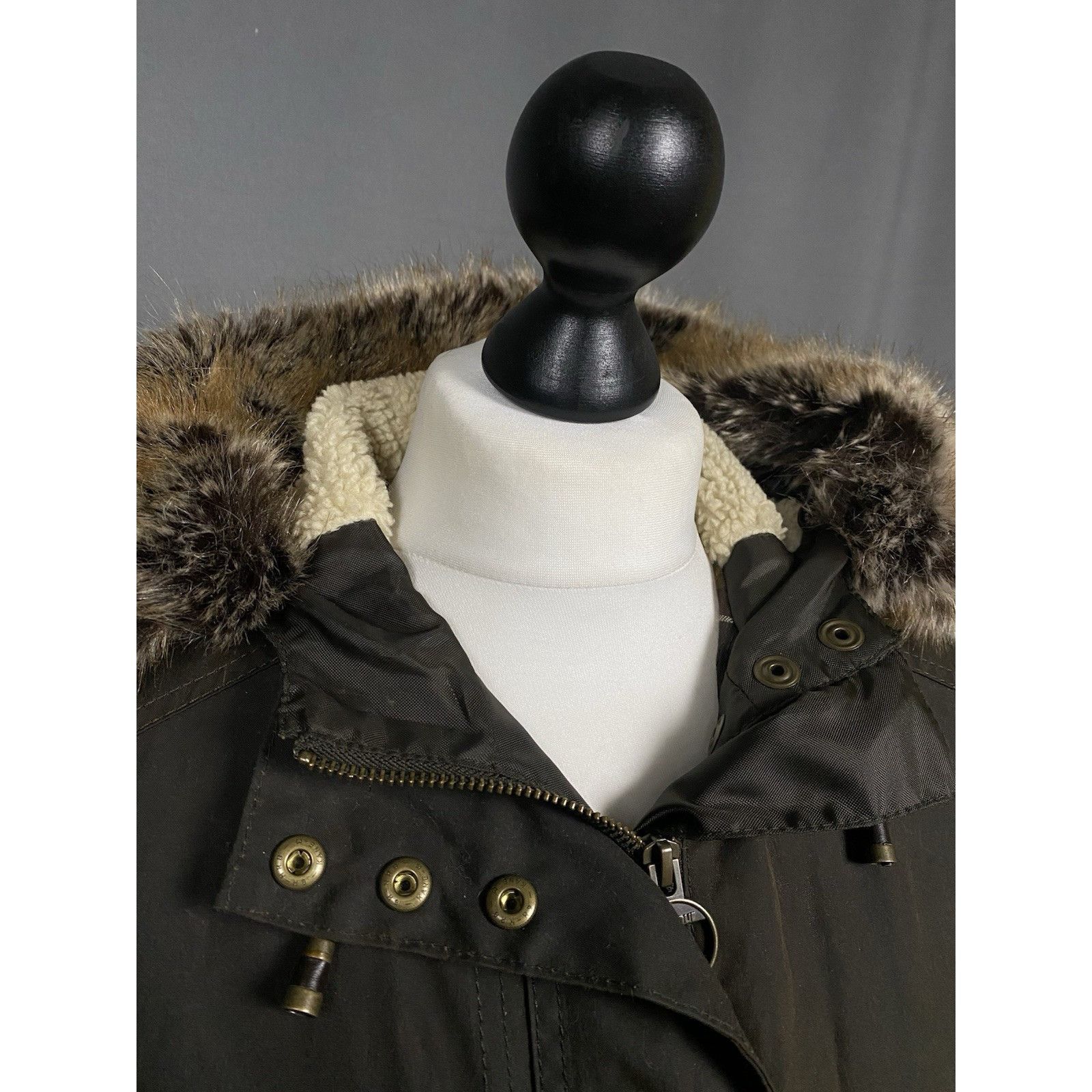 Barbour Barbour Kelsall Women's Green Waxed Hooded Parka Jacket Size Size M / US 6-8 / IT 42-44 - 7 Thumbnail