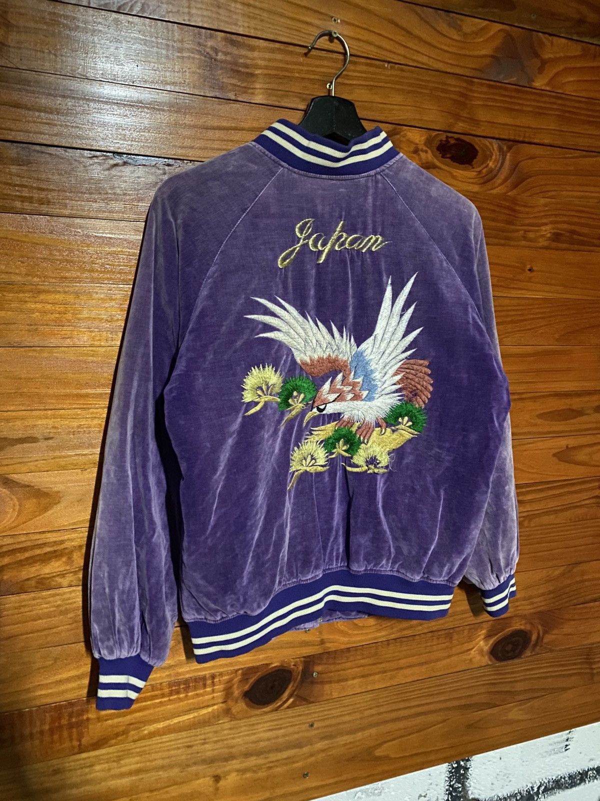 Japanese Brand Purple Velvet Sukajan “Japan” Embroidered Souvenir Jacket Size US S / EU 44-46 / 1 - 10 Thumbnail