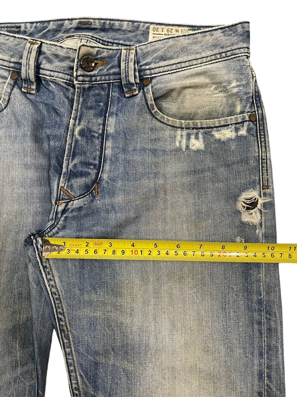Diesel Vintage 90s Diesel Industry Blue Wash Distressed Jeans Size US 32 / EU 48 - 13 Thumbnail