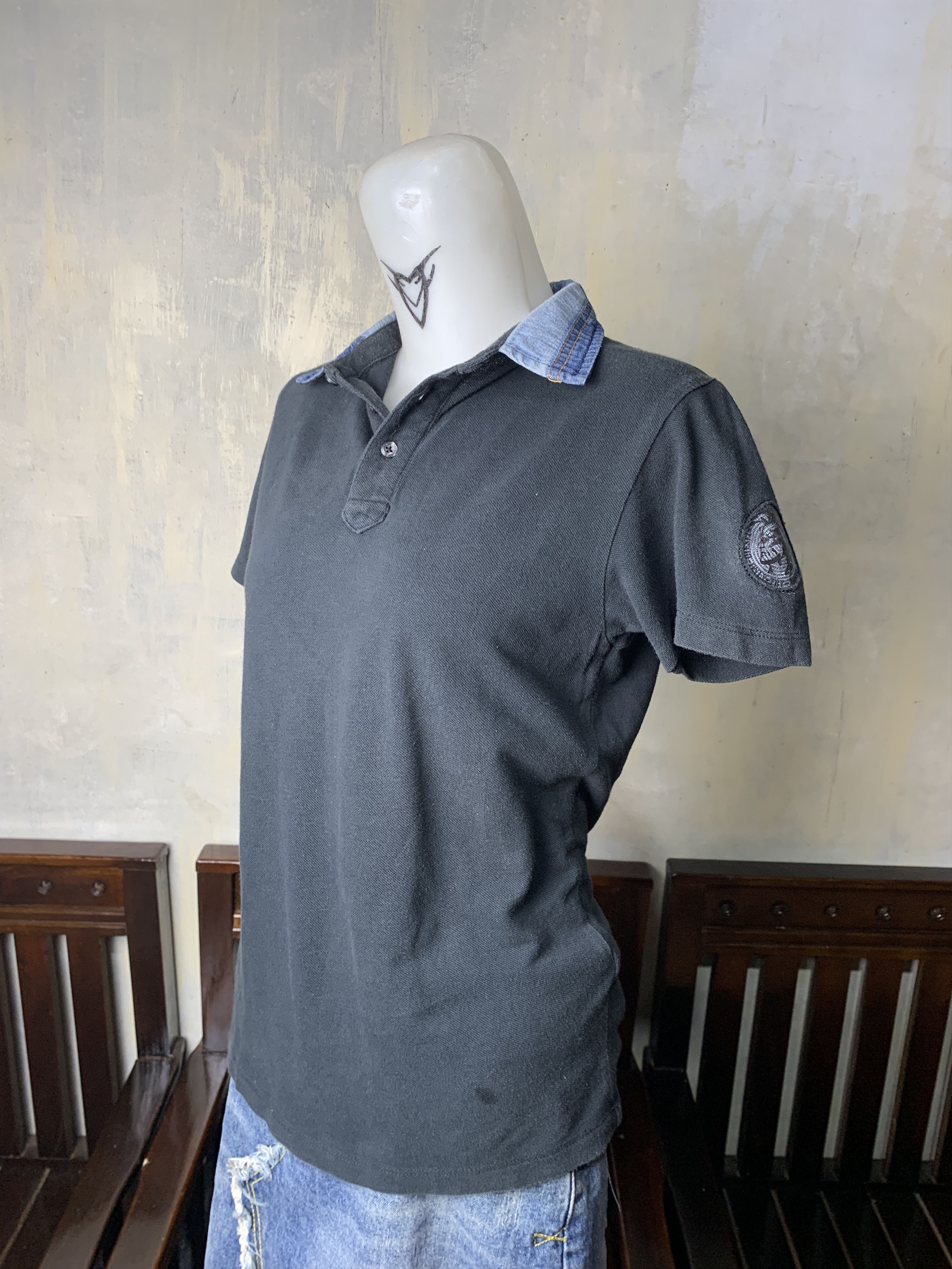 Diesel Diesel Black Embroidered Baby Polo (M) Size S / US 4 / IT 40 - 2 Thumbnail