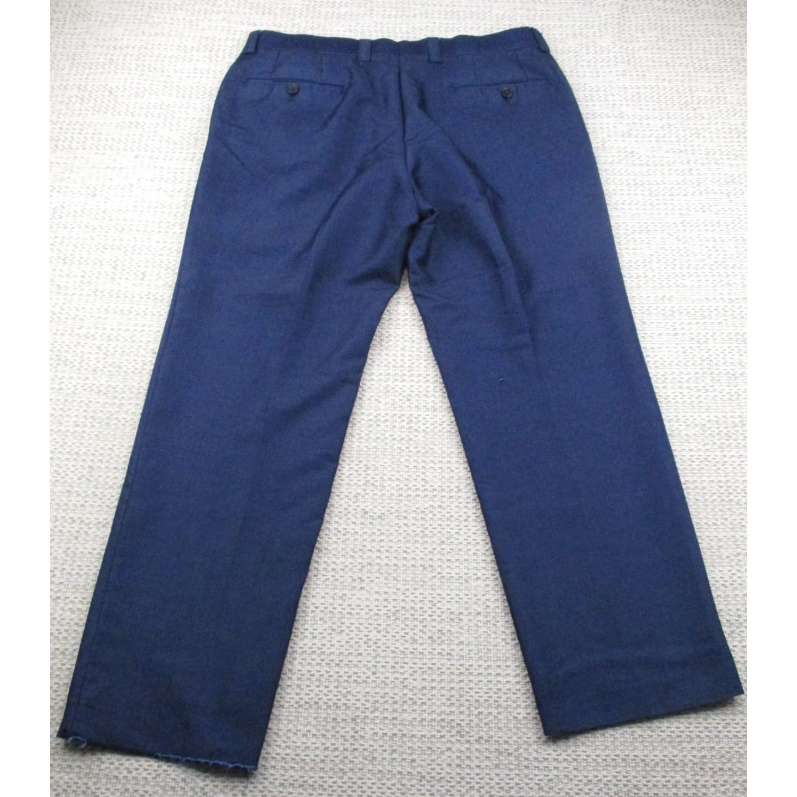 Ralph Lauren Lauren Ralph Lauren Pants Mens 34x30 Blue Dress Slacks Flat Front Unhemmed Hole - Classic, Dress, Workwear Size US 34 / EU 50 - 2 Thumbnail