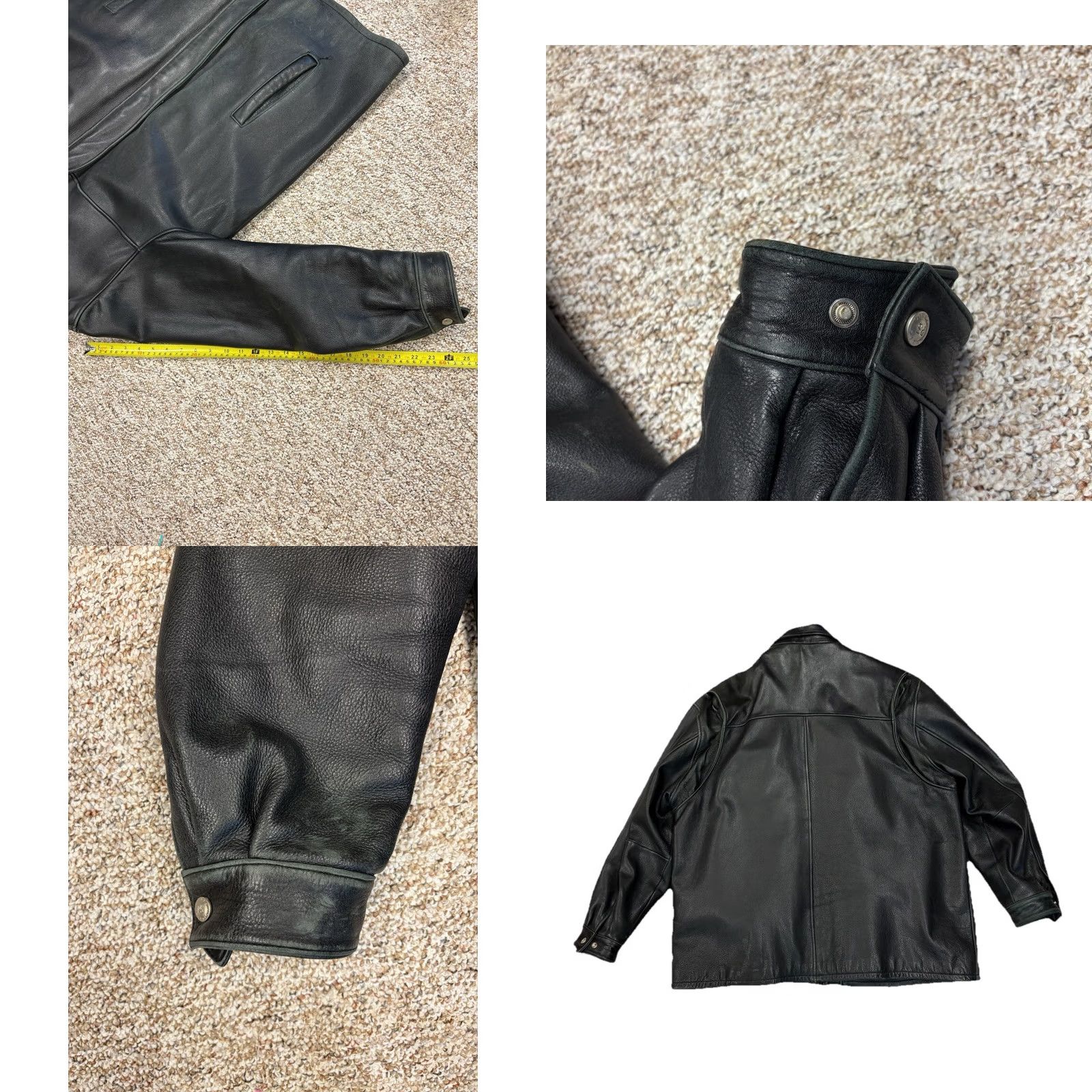 Vintage VINTAGE Pelle Studio Leather Jacket Mid-Length XL Black Zip Lined Thermal Windproof Biker Style Mens Size US XL / EU 56 / 4 - 9 Thumbnail