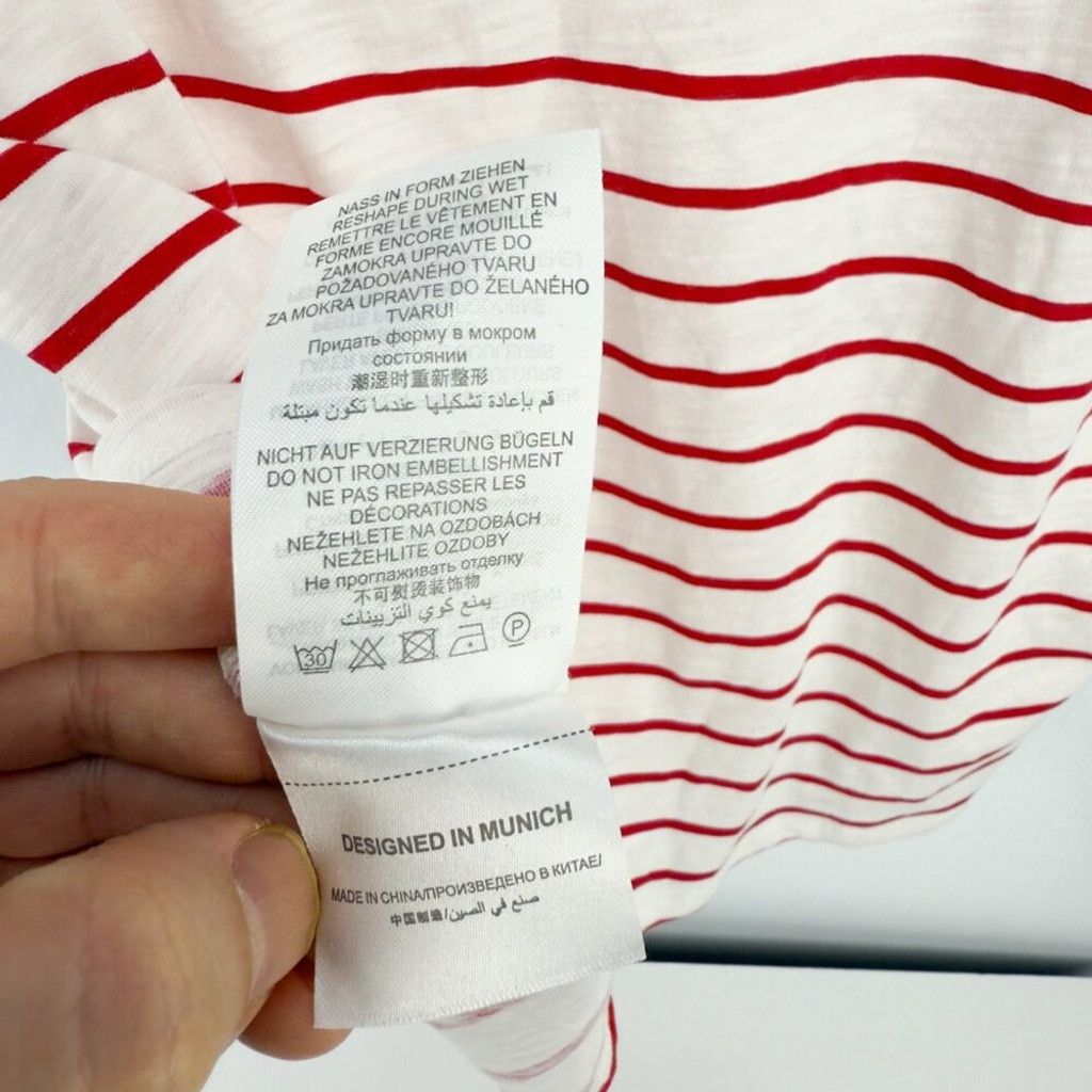 Other OUI Striped Cotton Red White T-Shirt Lace Boat Round Size 8 Size M / US 6-8 / IT 42-44 - 13 Thumbnail
