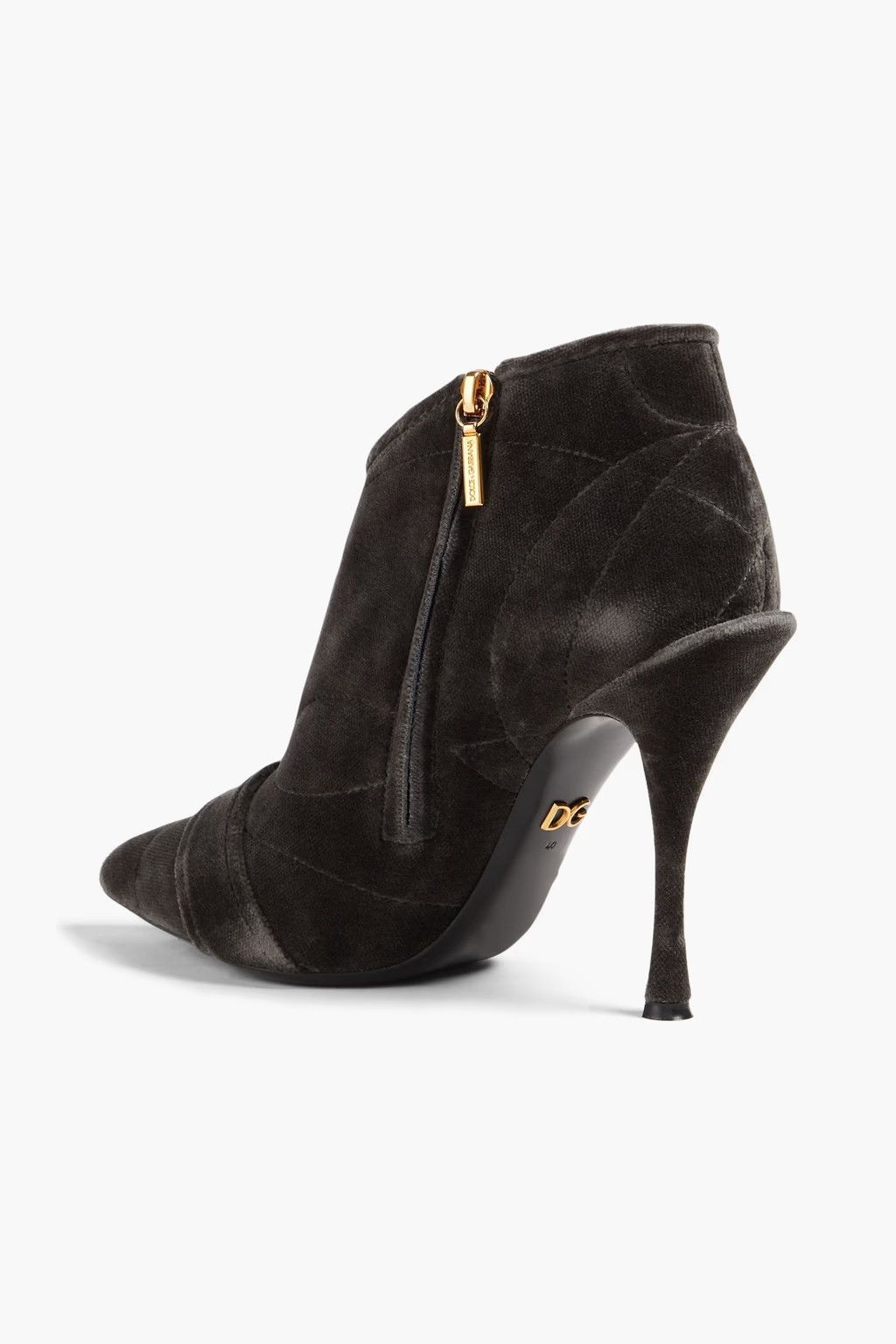 Dolce & Gabbana o1y0825 Velvet Ankle Boots in Lead Size US 8 / IT 38 - 2 Thumbnail