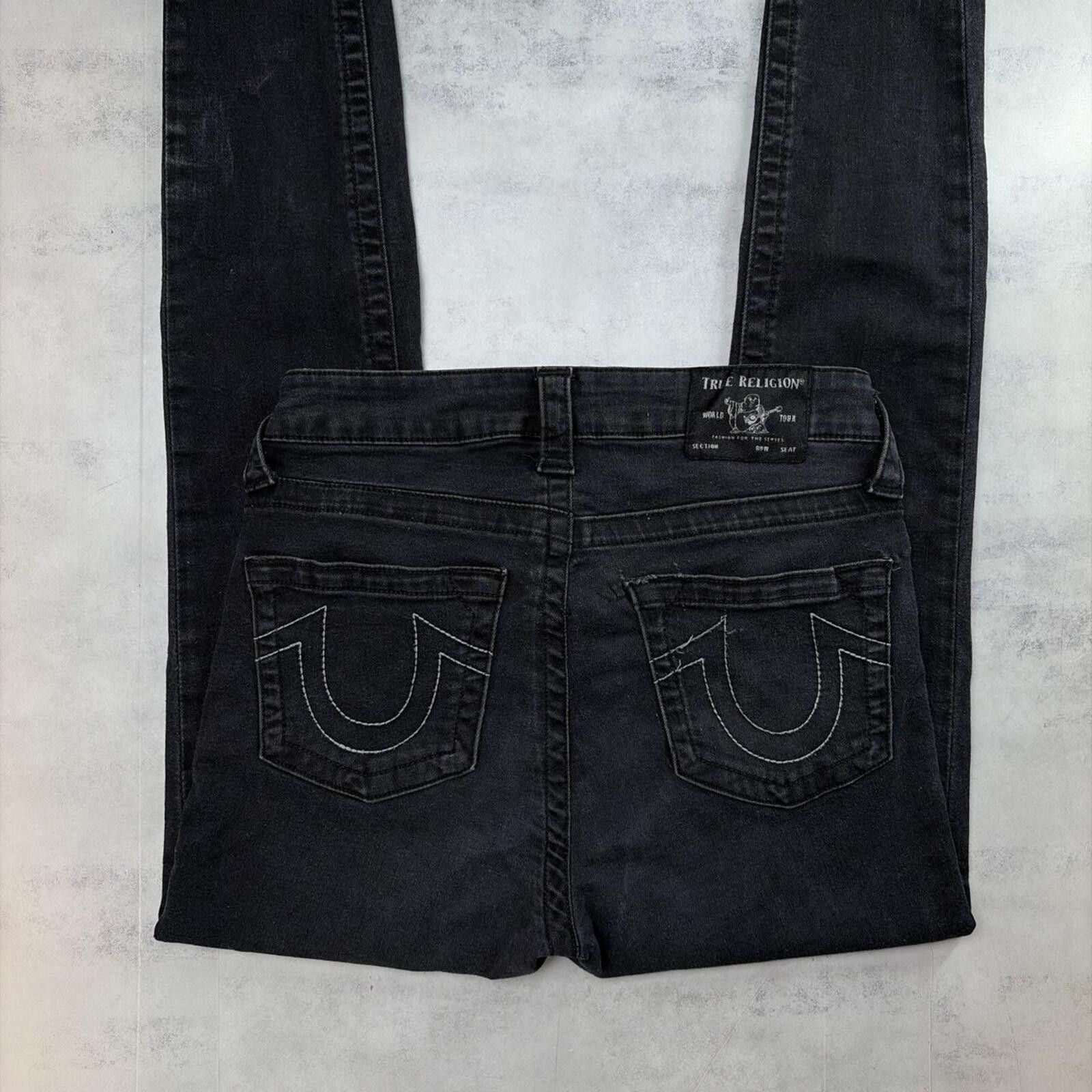 True Religion Y2K Black True Religion Grunge Gothic Skinny Denim Jeans Size 30" / US 8 / IT 44 - 3 Thumbnail