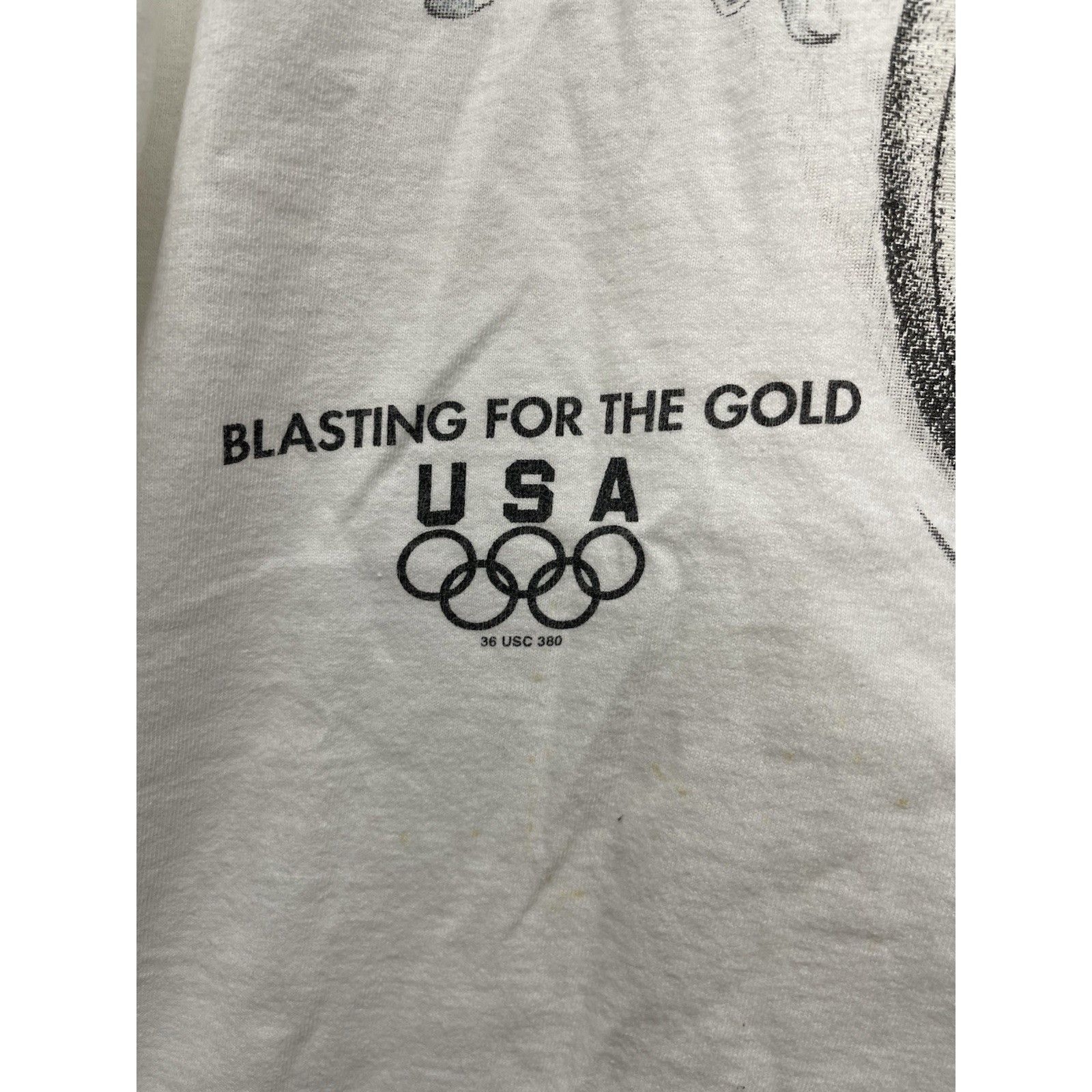 Hanes VINTAGE USA OLYMPIC VOLLEYBALL T SHIRT BLASTING FOR THE GOLD Size US L / EU 52-54 / 3 - 8 Thumbnail