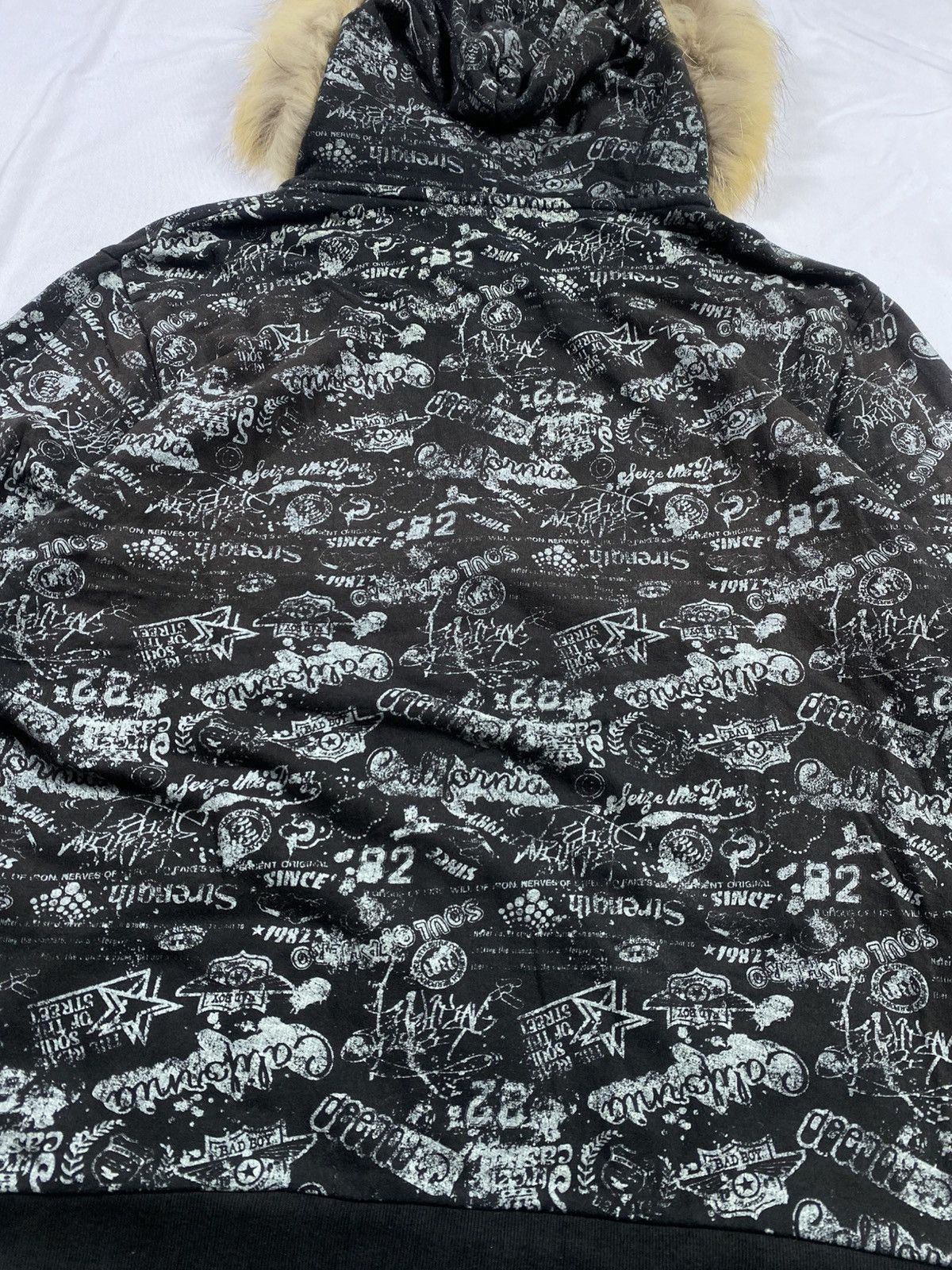 If Six Was Nine Crazy Faded Black Bad Boy fur hoodie Gothic punk Size US L / EU 52-54 / 3 - 11 Thumbnail