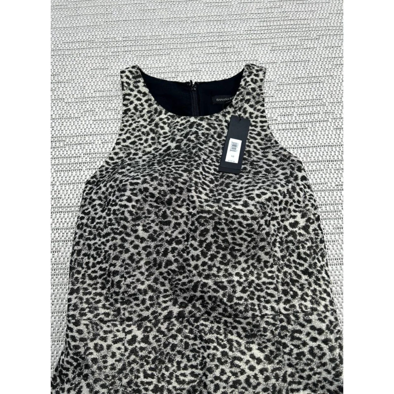 Banana Republic Banana Republic Sheath Dress Womens 10 Black Leopard Lined Sparkle Metallic New Size L / US 10 / IT 46 - 3 Thumbnail