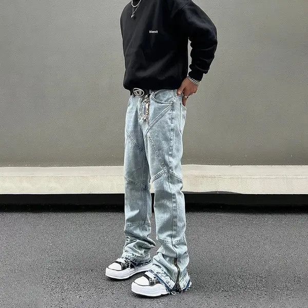 Japanese Brand Jeans Street Fashion Y2k Trousers Baggy Hip Hop Punk Pants Size US 30 / EU 46 - 2 Thumbnail