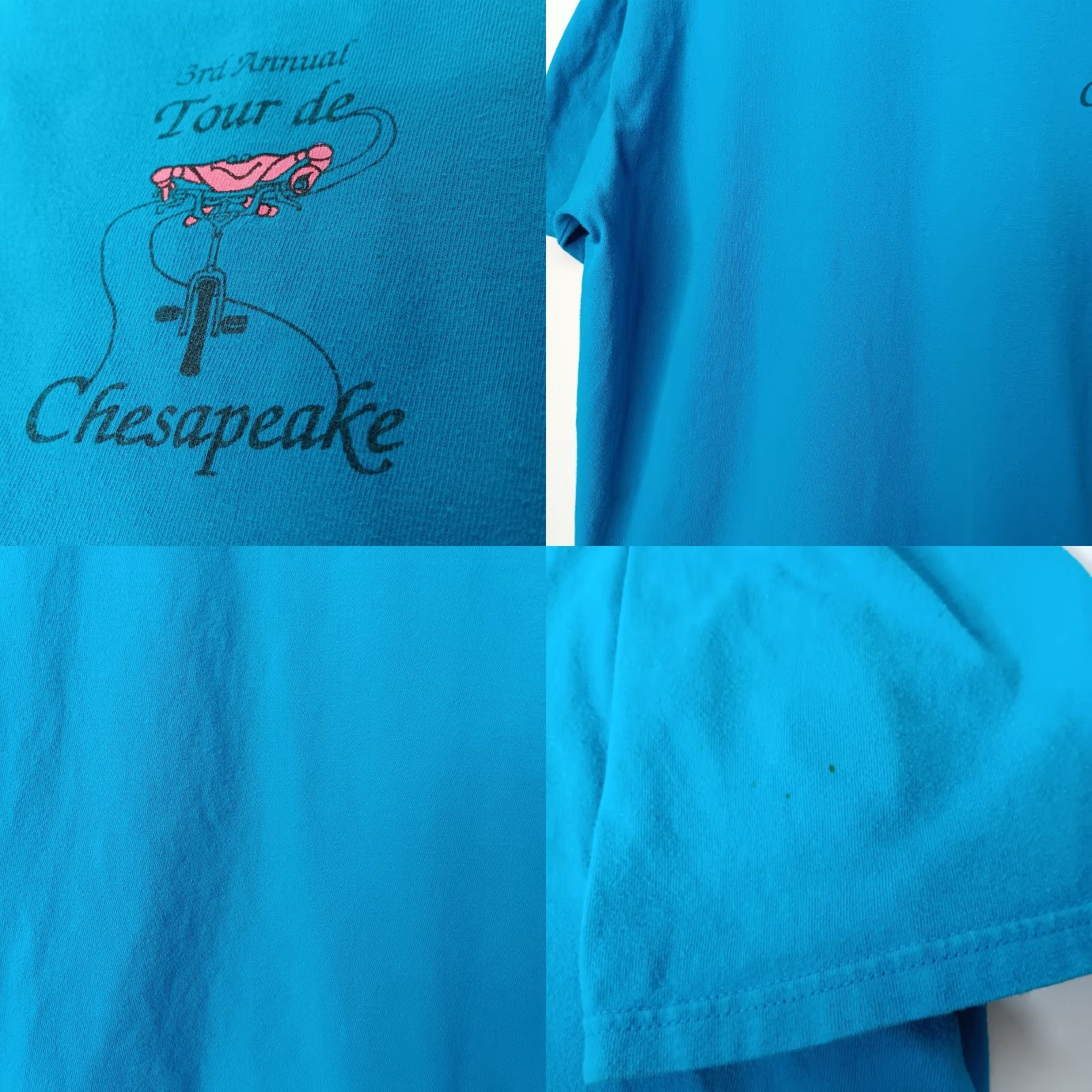 Hanes VINTAGE Hanes 2001 Tour de Chesapeake Shirt XL Blue Bicycle Cycling T-Shirt Men Size US XL / EU 56 / 4 - 8 Thumbnail
