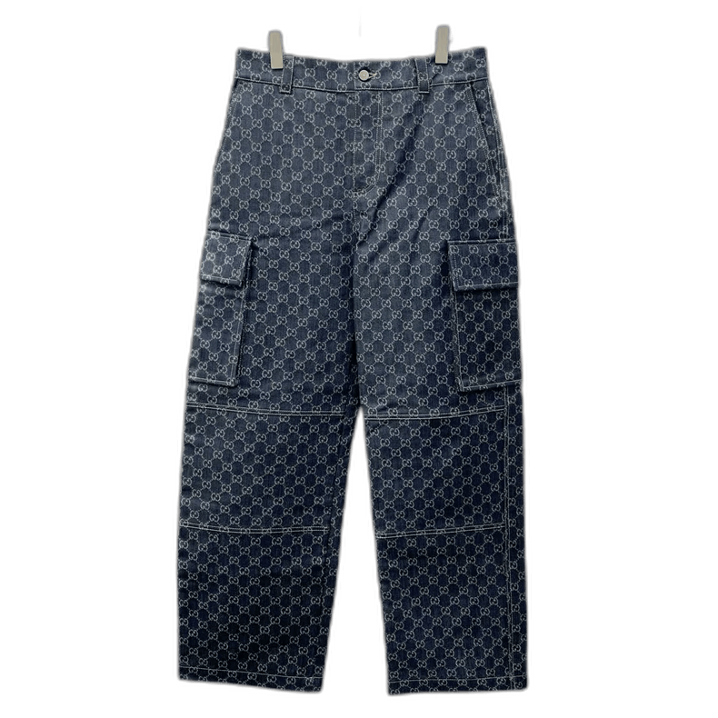 Gucci Gucci Blue Logo Cotton Cargo Pants Size US 44 / EU 60 - 1 Thumbnail