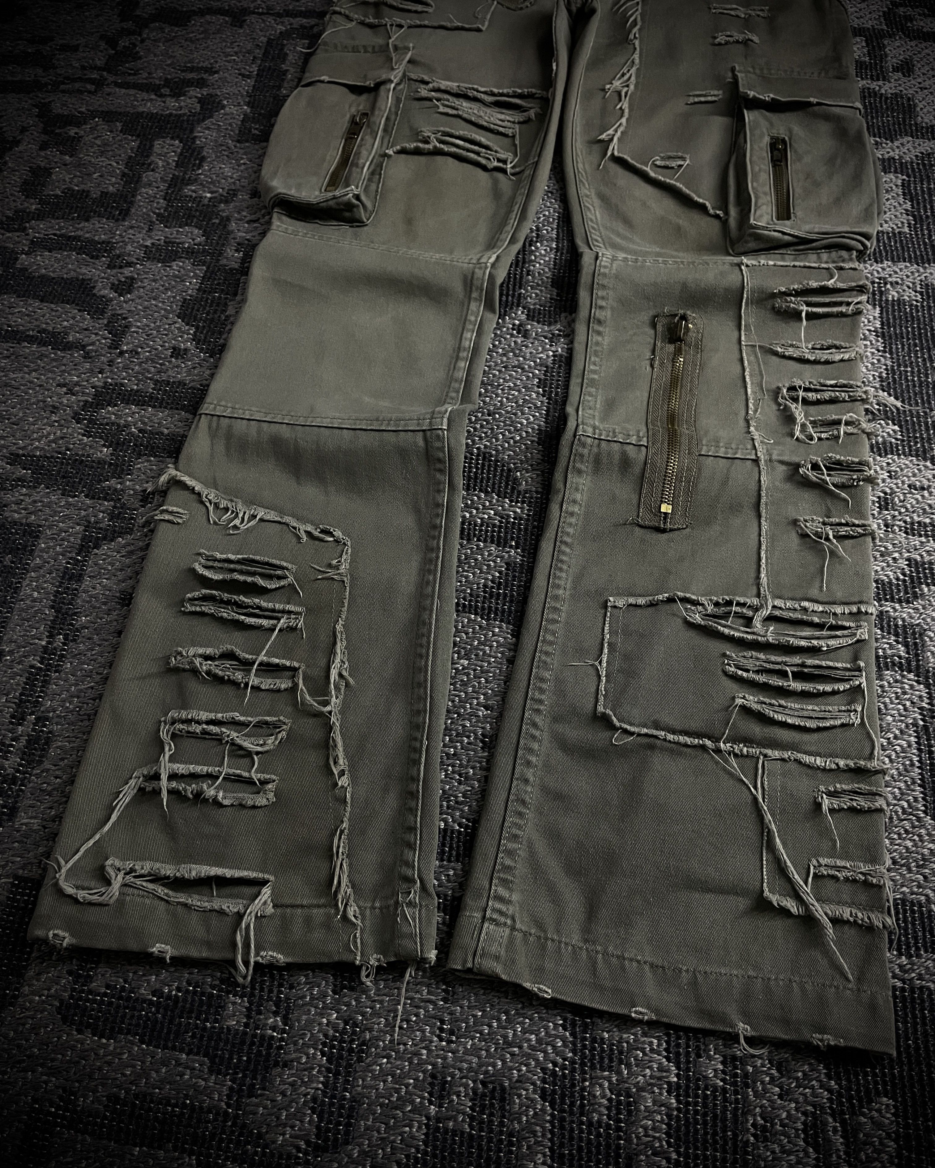 Japanese Brand Philodox Tactical Distressed Boot Cut Pants Size US 29 - 3 Thumbnail