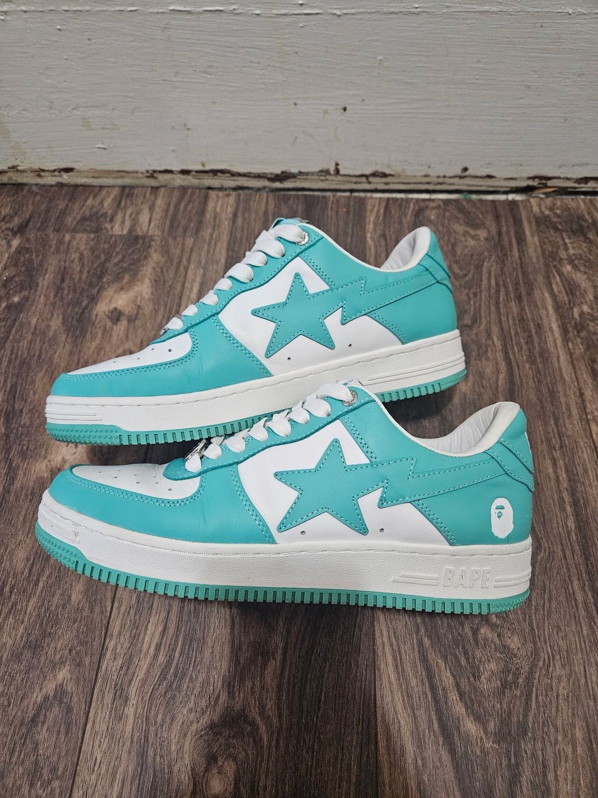 Bape Teal White M1 Bapesta Sneakers Size US 10 / EU 43 - 1 Thumbnail