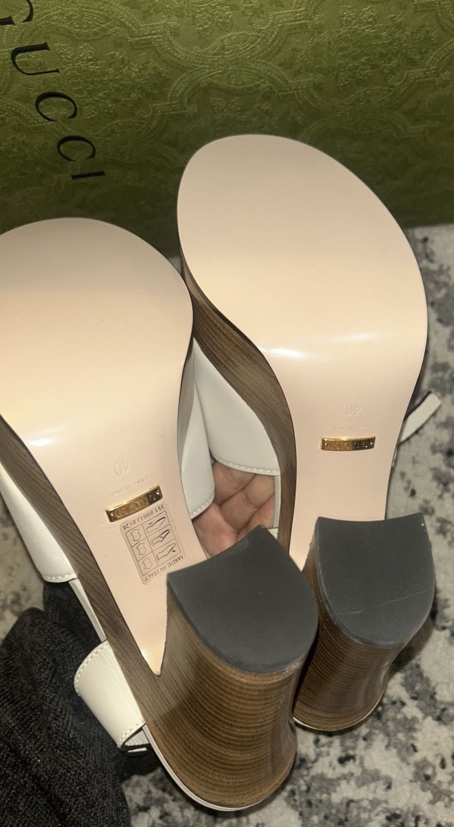 Gucci Gucci Interlocking G 110mm Leather High Heels Sandals White Size US 10 / IT 40 - 8 Thumbnail