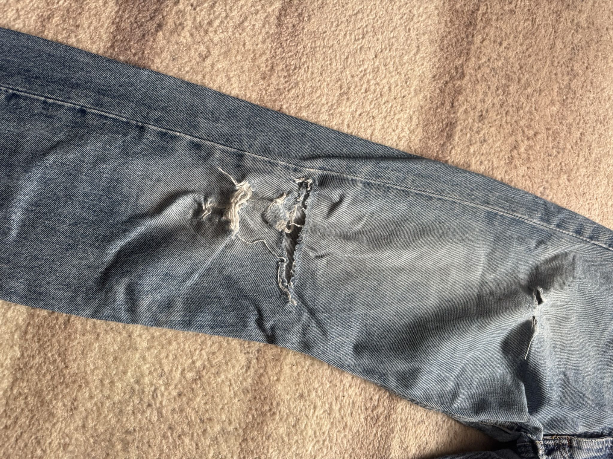 Levi's Levis 505 flared denim pants jeans y2k baby blue distressed Size US 34 / EU 50 - 2 Thumbnail
