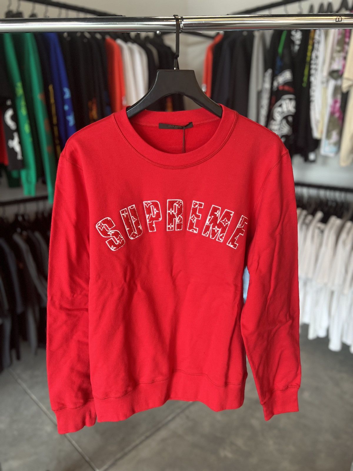 Supreme Supreme x Louis Vuitton Arc Logo Crewneck Red | Grailed