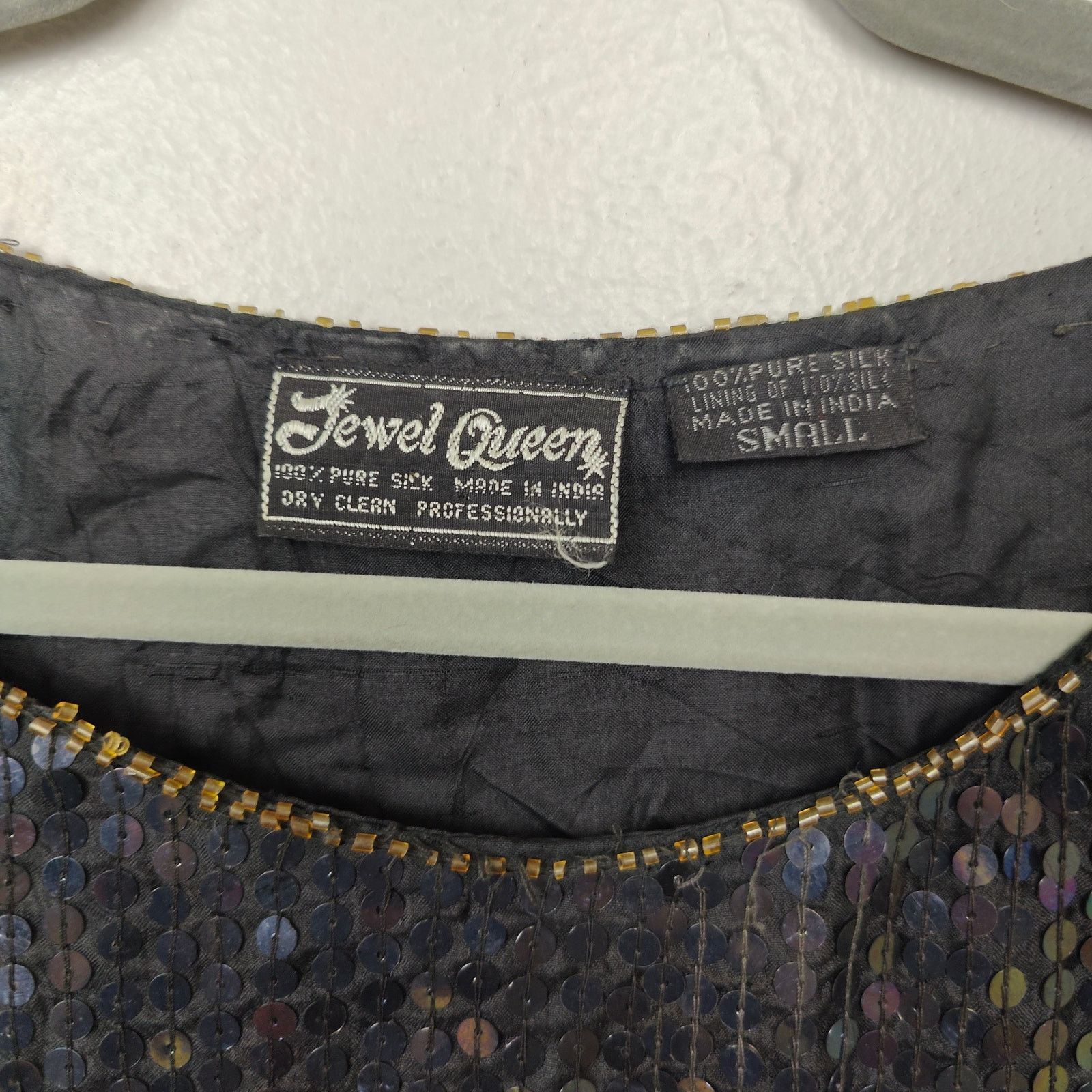 Other Vintage Jewel Queen Beaded Top Womens Small Black Sequin Size S / US 4 / IT 40 - 6 Thumbnail