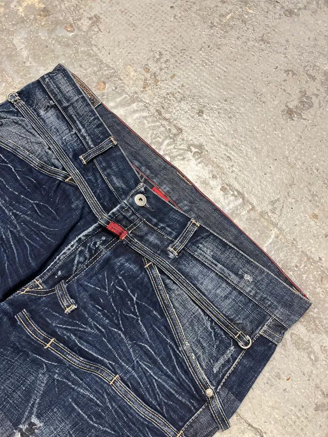Marithe + Francois Girbaud AW2005 Marithé + François Gurbaud Blue Distressed Washed Denim Jeans Size US 34 / EU 50 - 4 Thumbnail