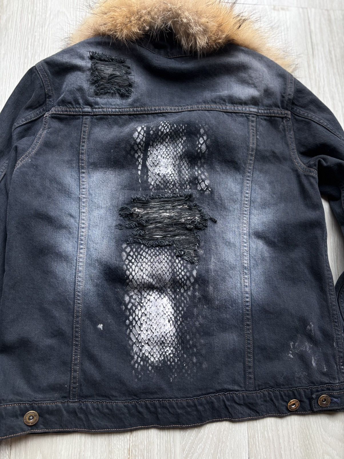 GOSTAR DE FUGA Heart market fur denim jacket Size US XS / EU 42 / 0 - 2 Thumbnail