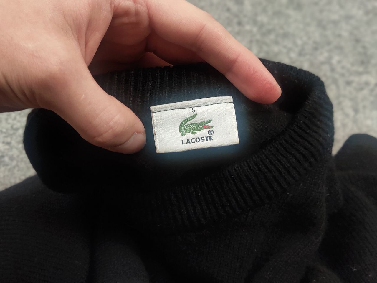Lacoste Vintage 90's Lacoste Chemise Black Crew chek Wool Sweater Size US XL / EU 56 / 4 - 10 Thumbnail