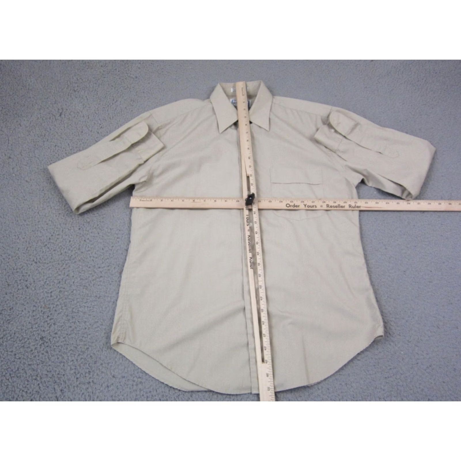 Yves Saint Laurent VINTAGE Saint Laurent YSL Shirt Mens 15.5 32-33 Beige Button-Up Dress Shirt Size 40R - 5 Thumbnail